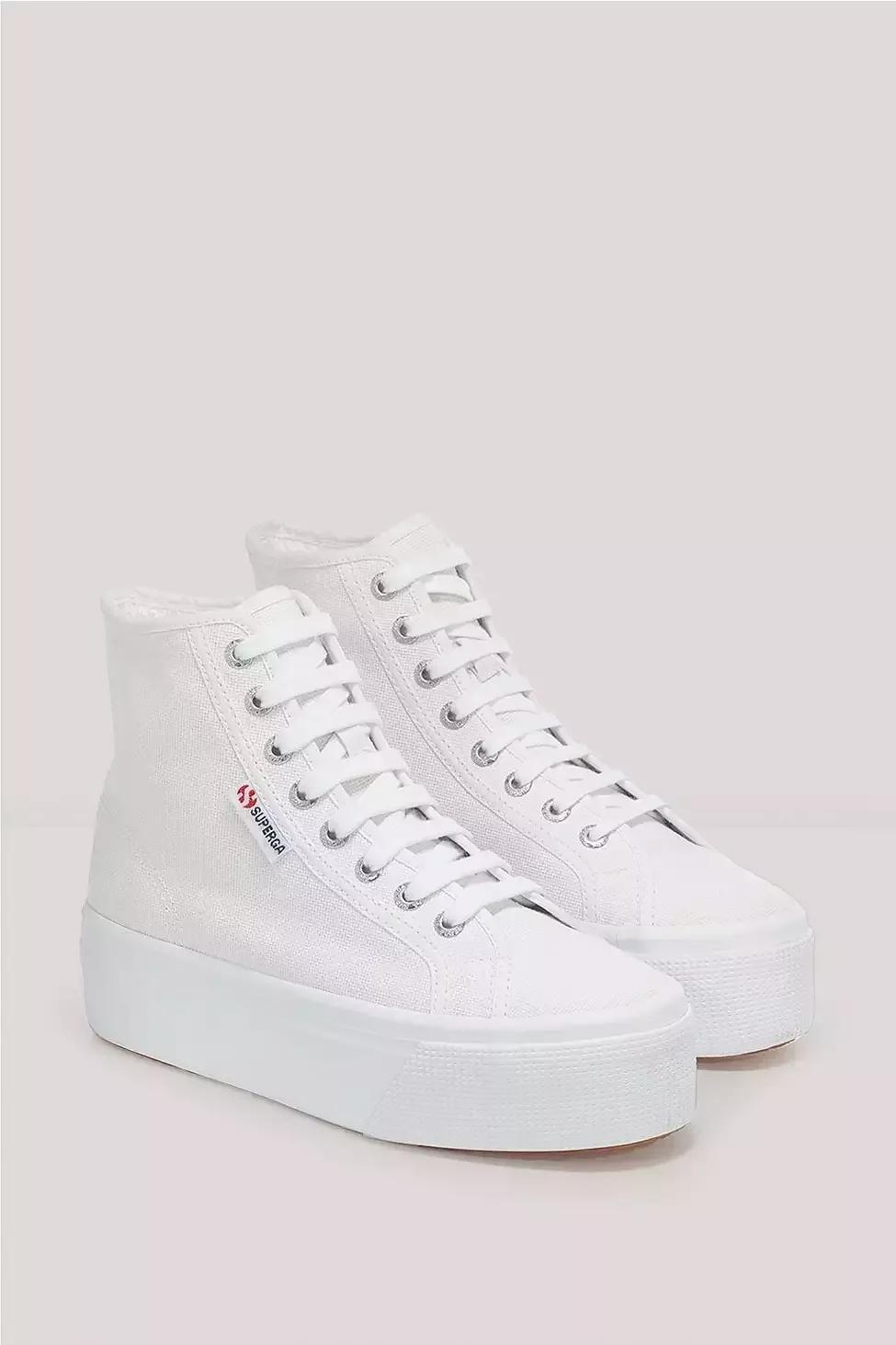 Anthropologie Superga Platform High Top Trainers White Azadea UAE