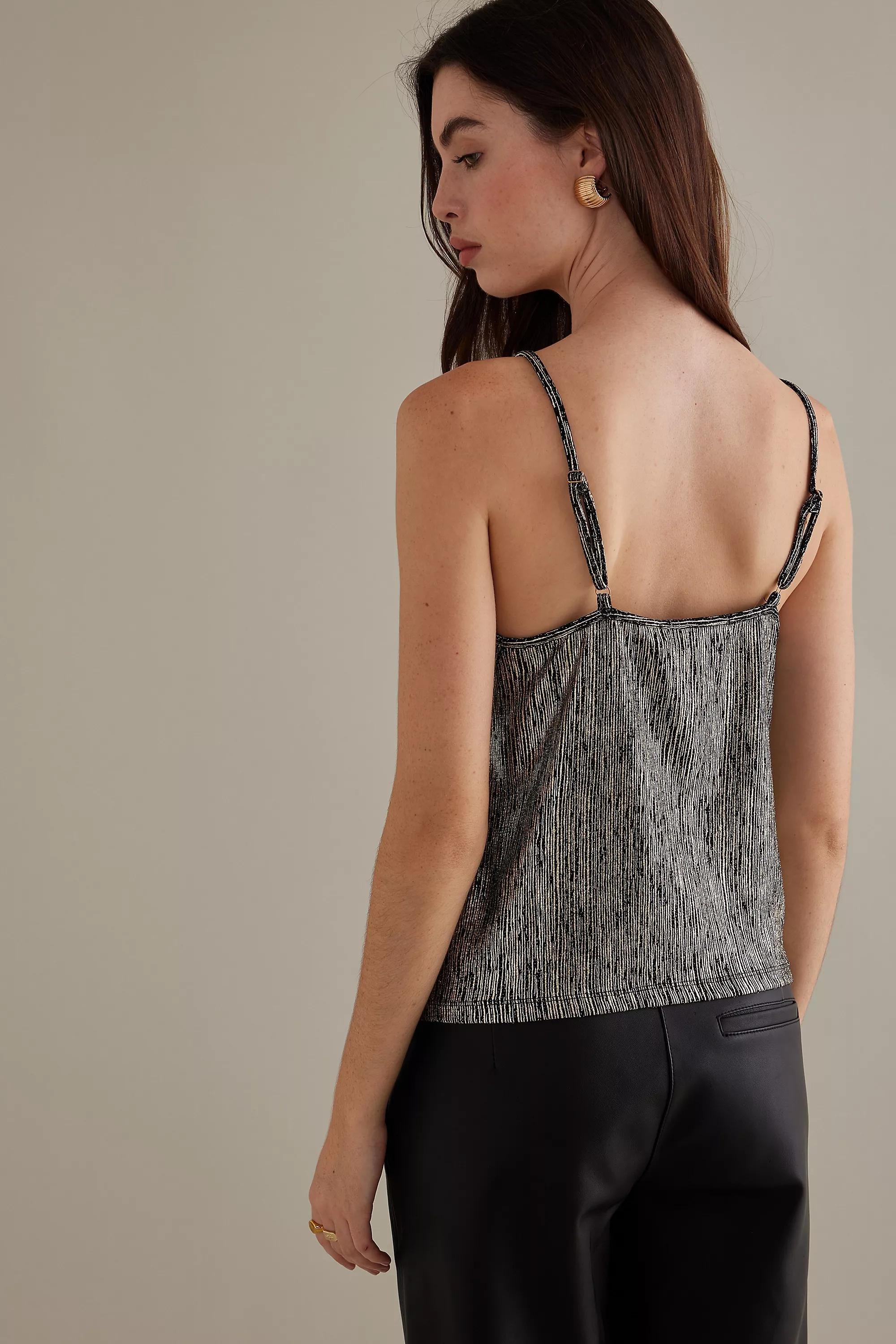 Marisa Sparkle V-Neck Cami Top, Grey, A501_0006, large image number 2