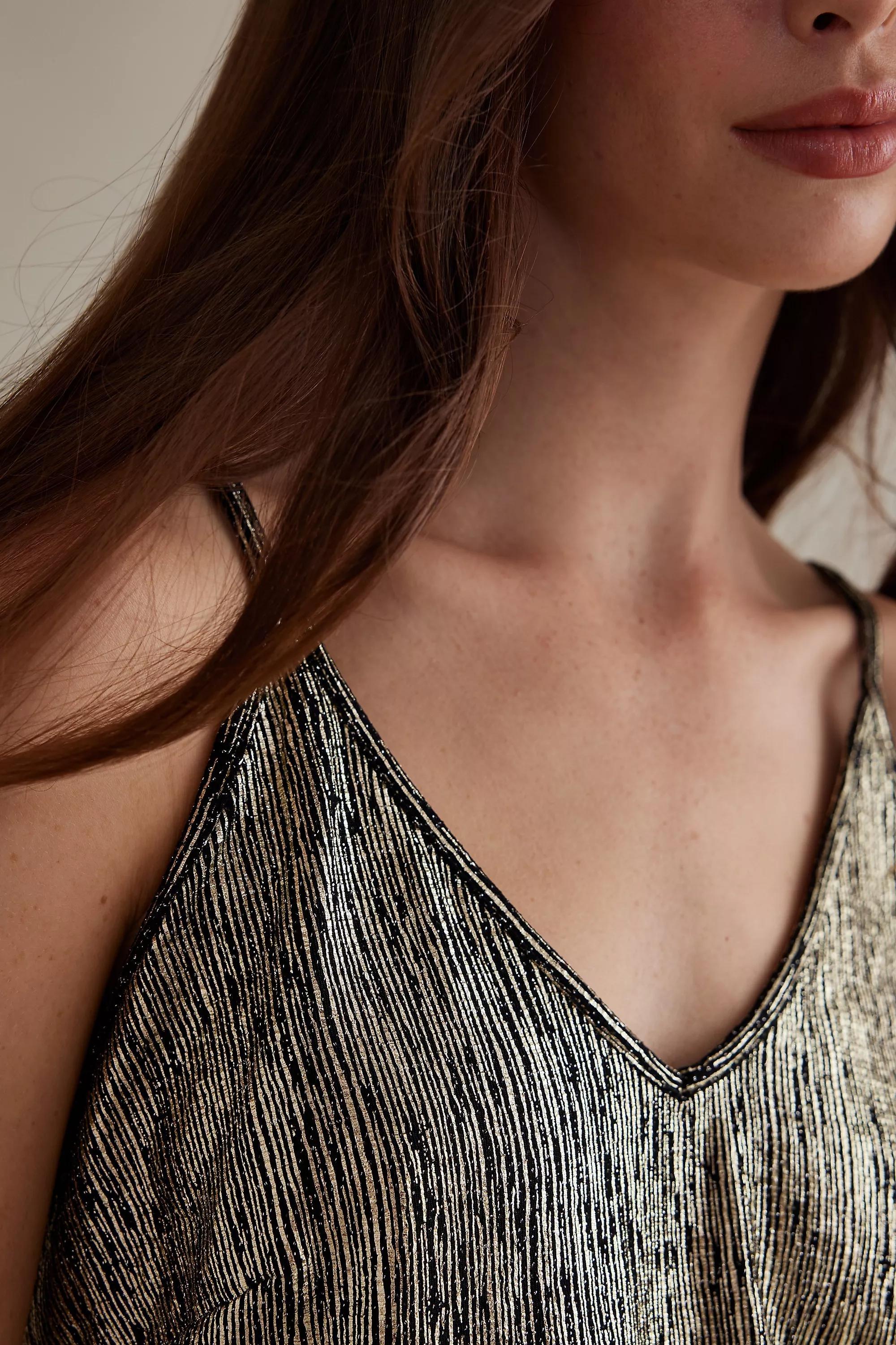 Marisa Sparkle V-Neck Cami Top, Grey, A501_0006, large image number 5