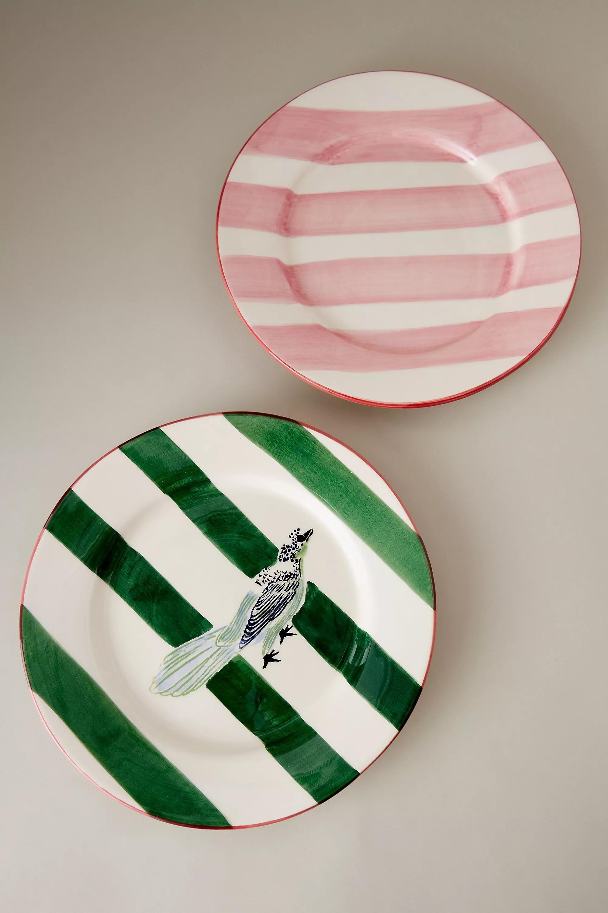Anna + Nina Hand-Painted Stripe Dinner Plate, A501_0030, large image number 0