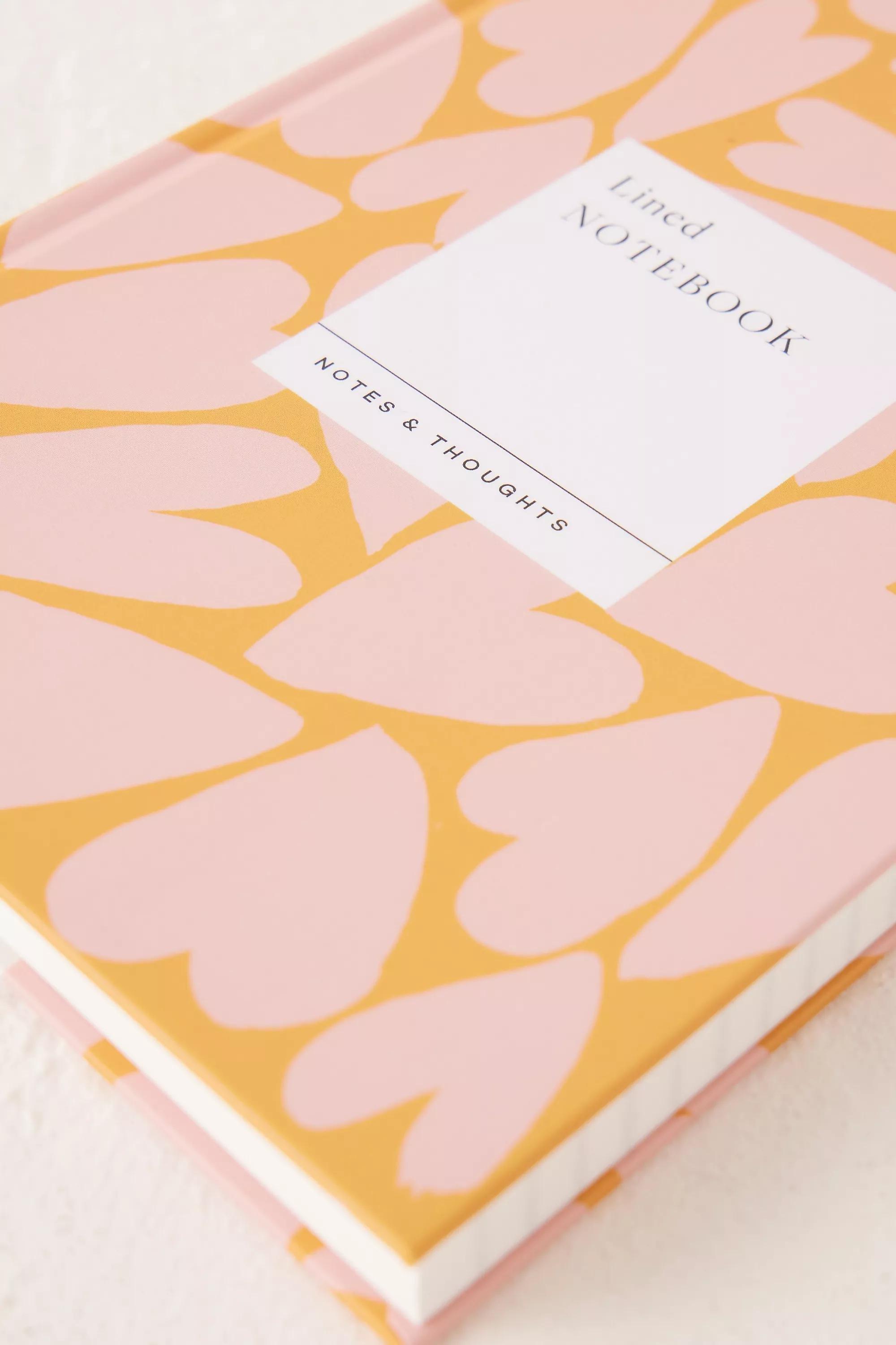 Papier Heart Print Lined Notebook, Orange, , large image number 2