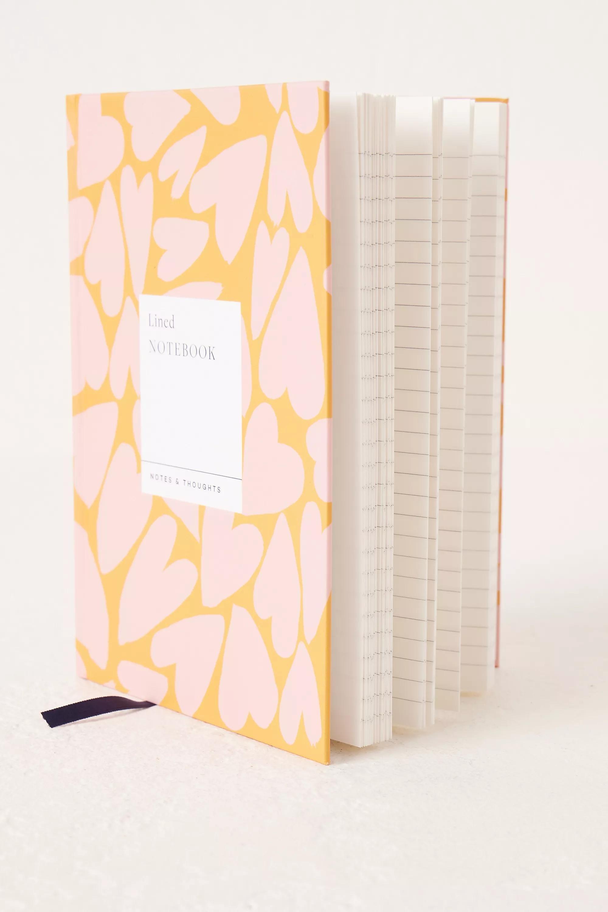 Papier Heart Print Lined Notebook, Orange, , large image number 3
