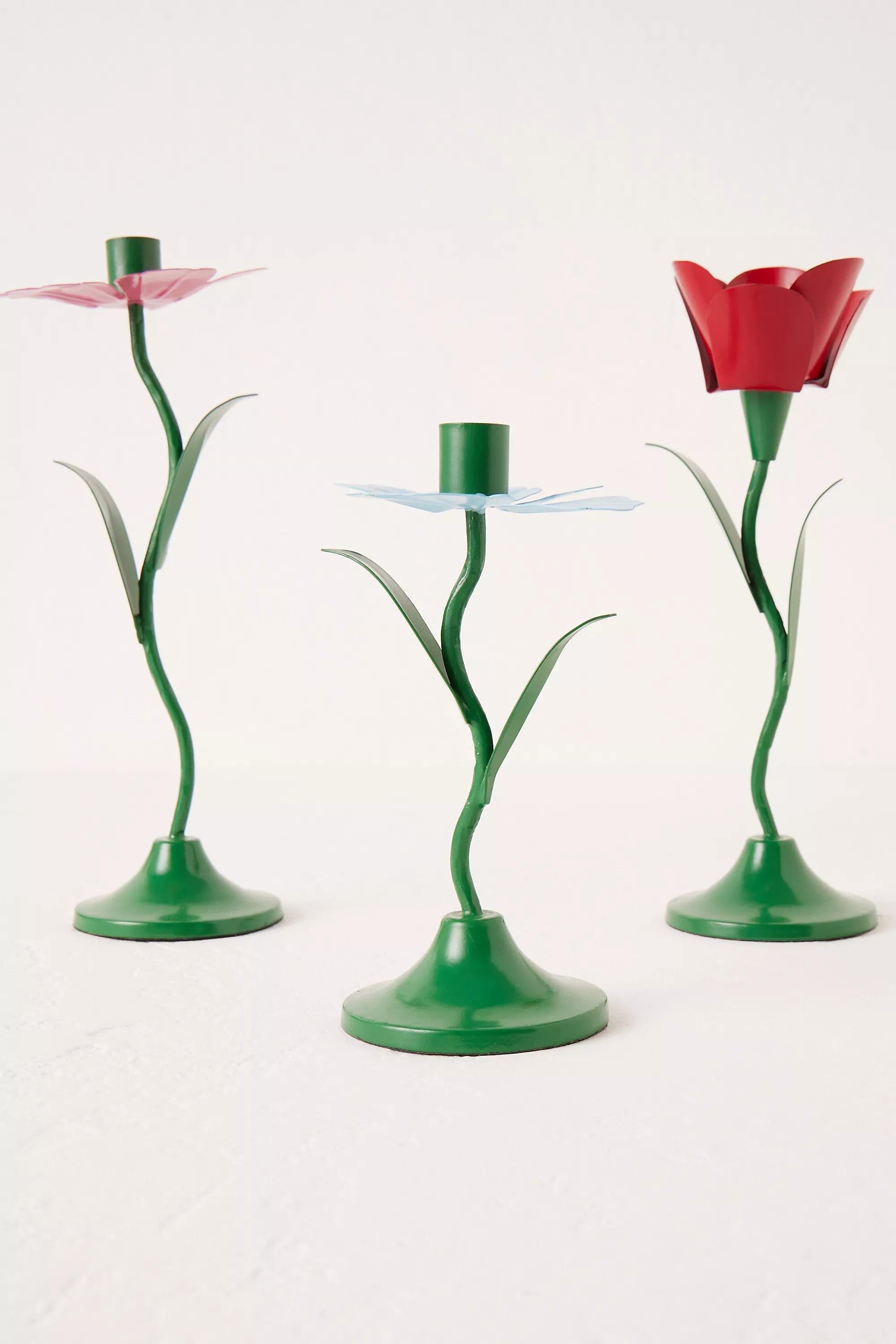 SKY Anna + Nina The Bluebell Metal Taper Candle Holder, , large image number 2