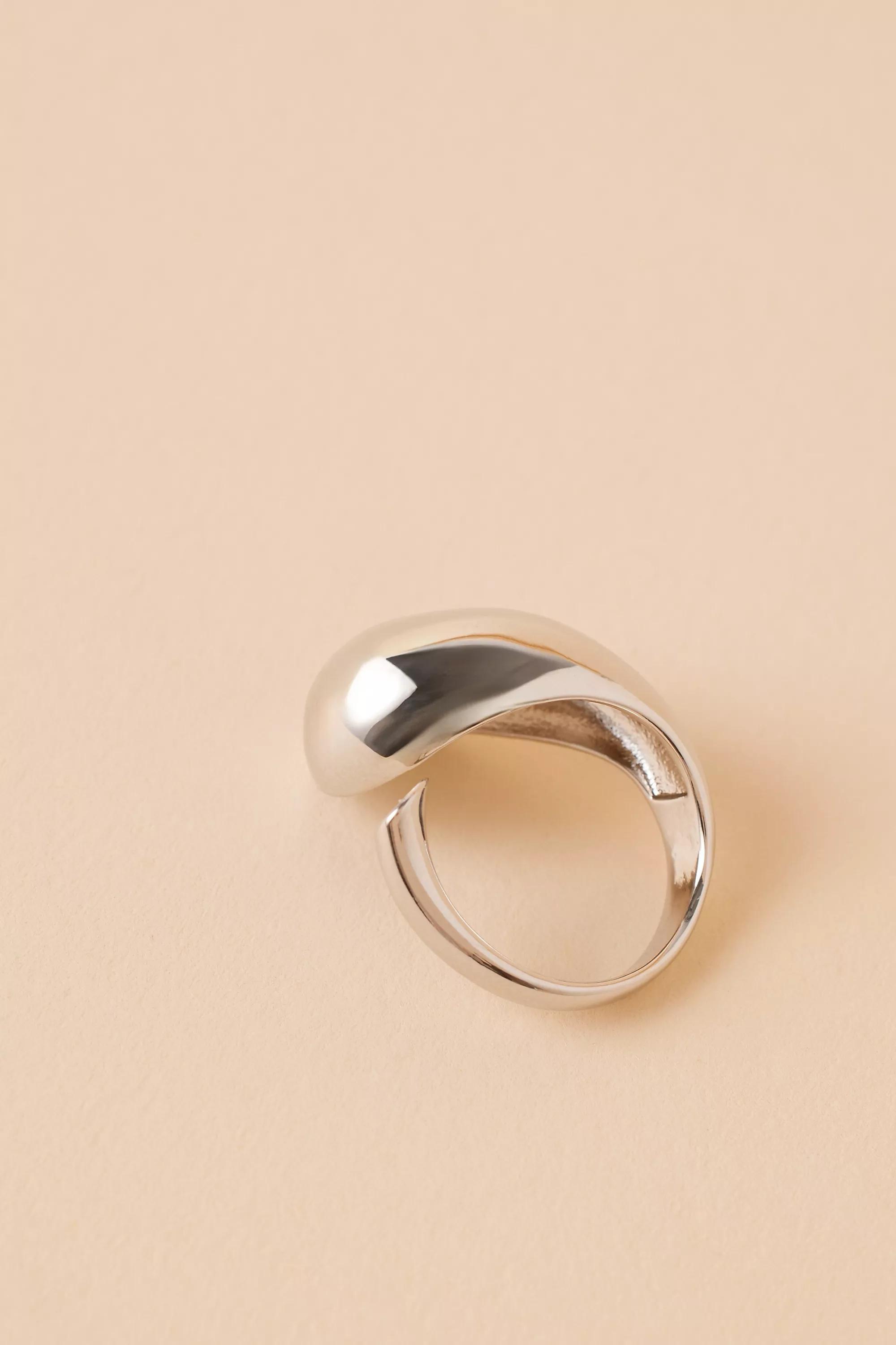 Slvr Chunky Abstract Ring, , large image number 3