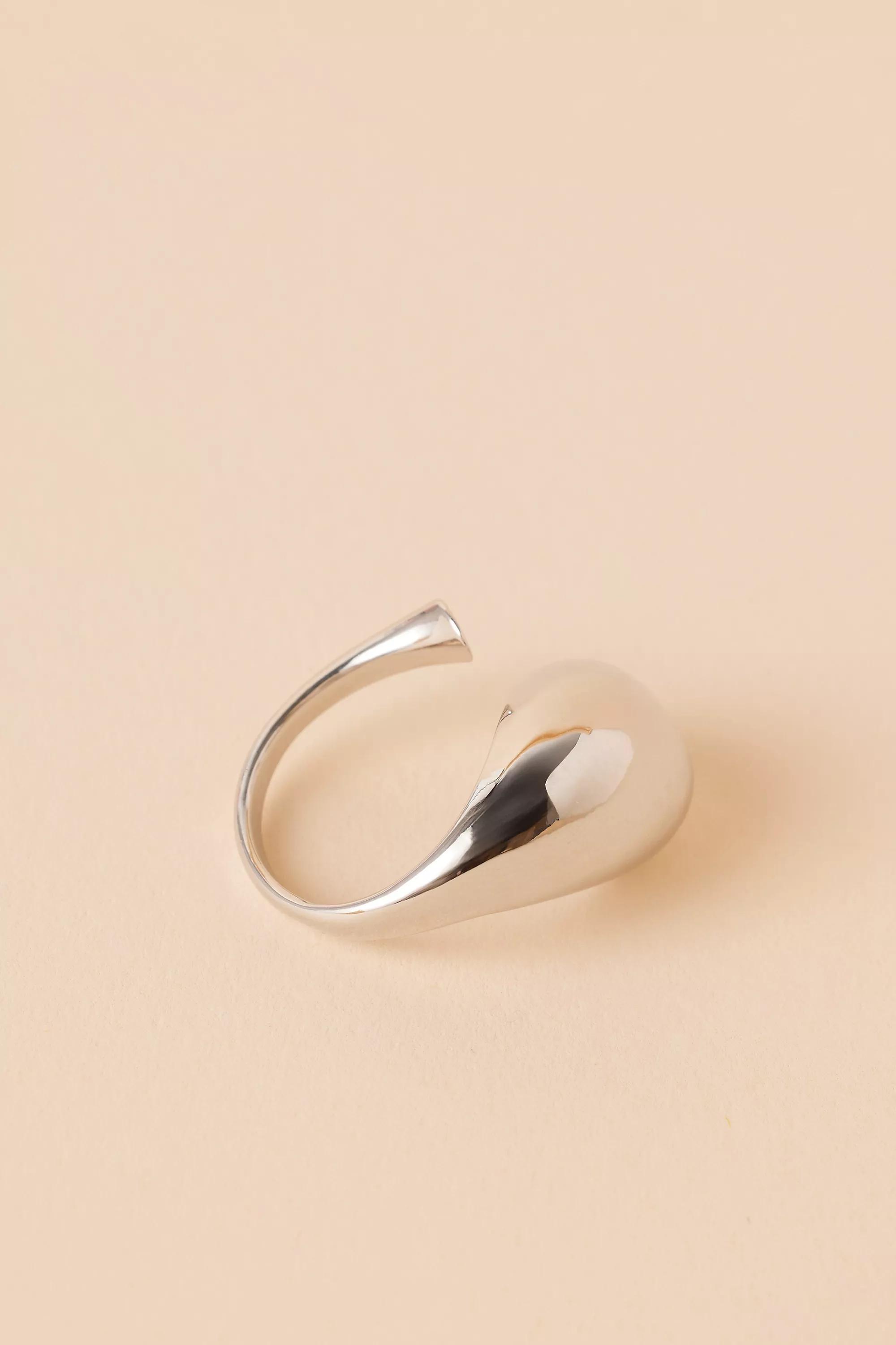 Slvr Chunky Abstract Ring, , large image number 4