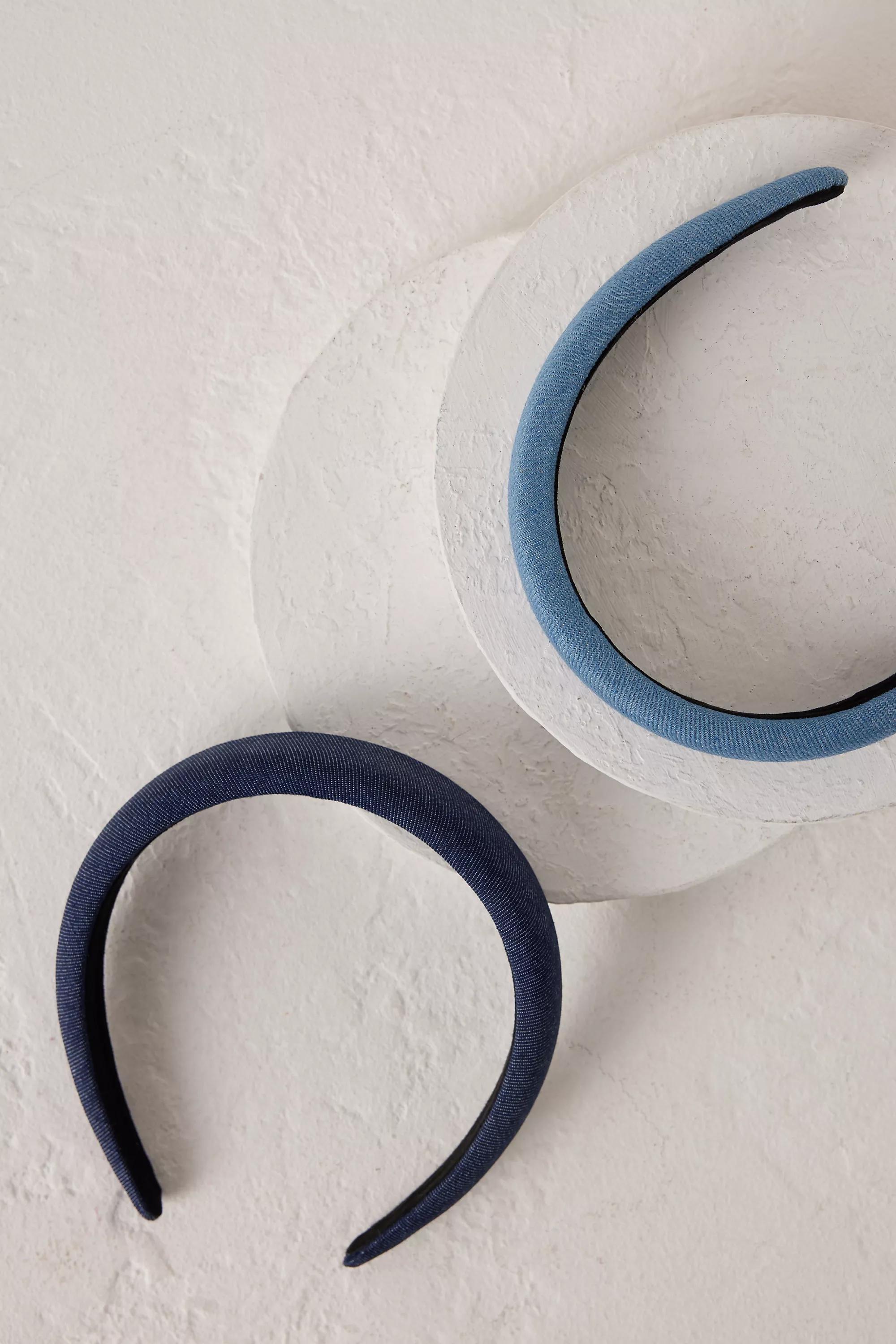 Uk Denim Puff Headband, Blue, , large image number 3