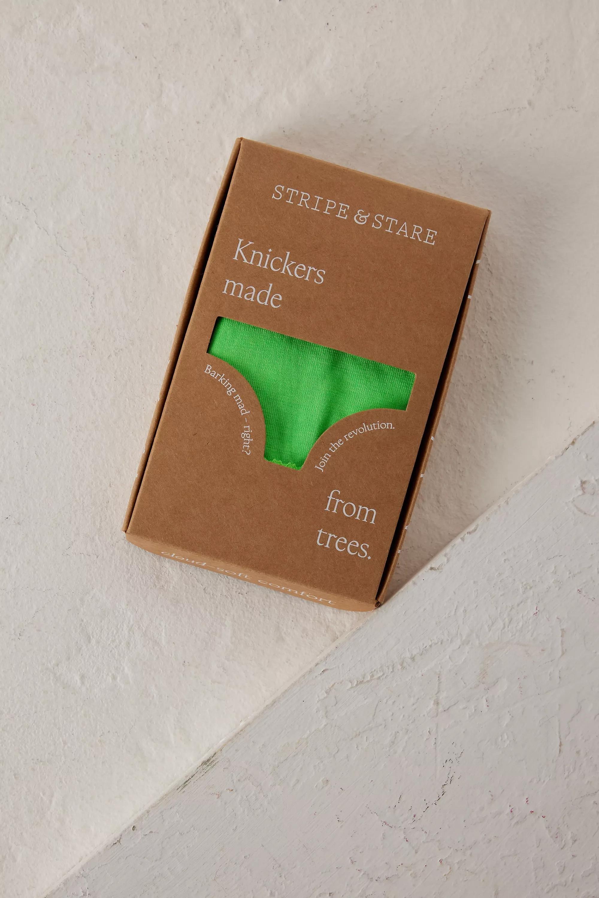 Stripe & Stare Knickers, Green, , large image number 1