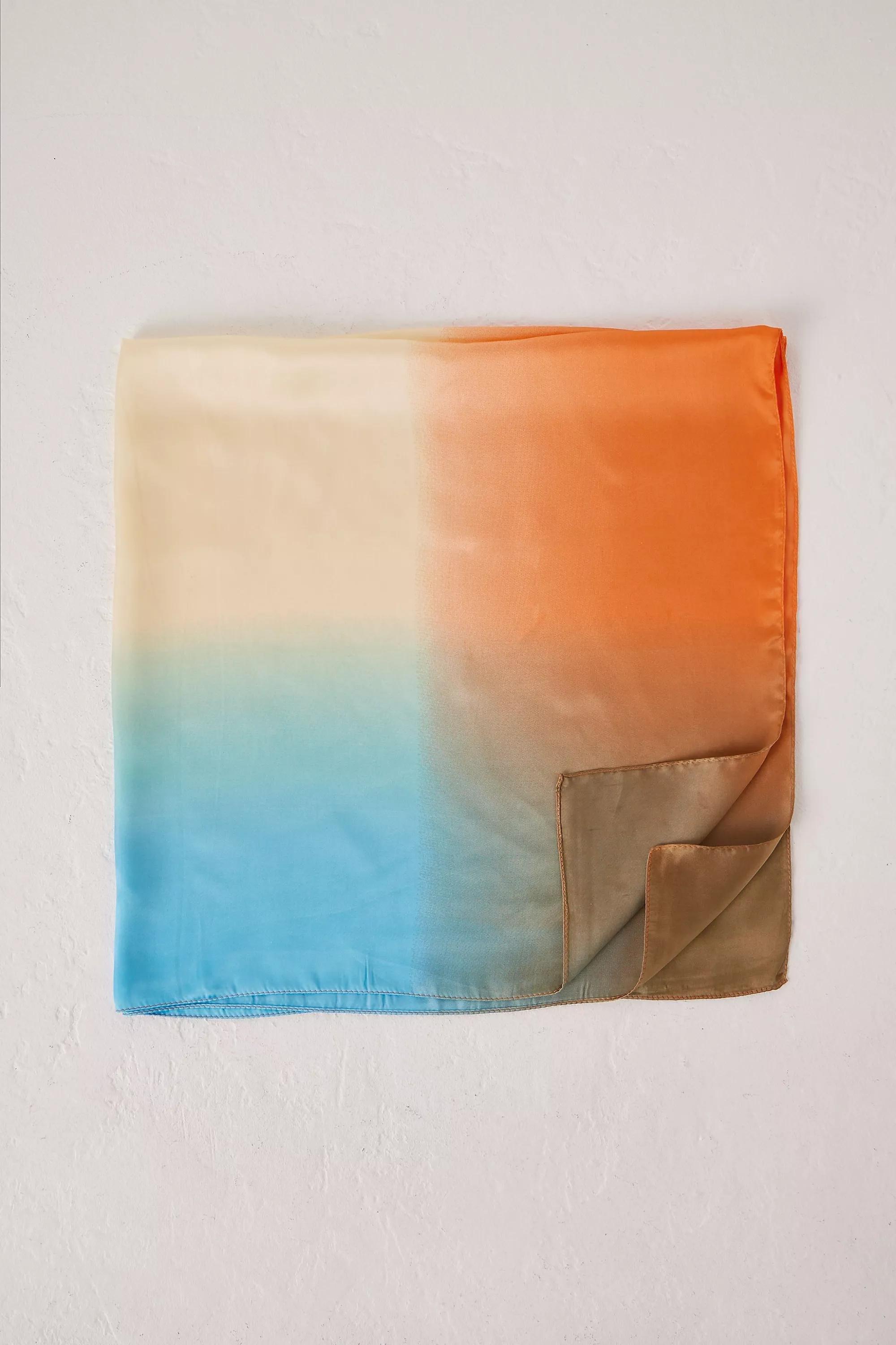 Ombre Square Head Scarf, Orange, A501_0080, large image number 1