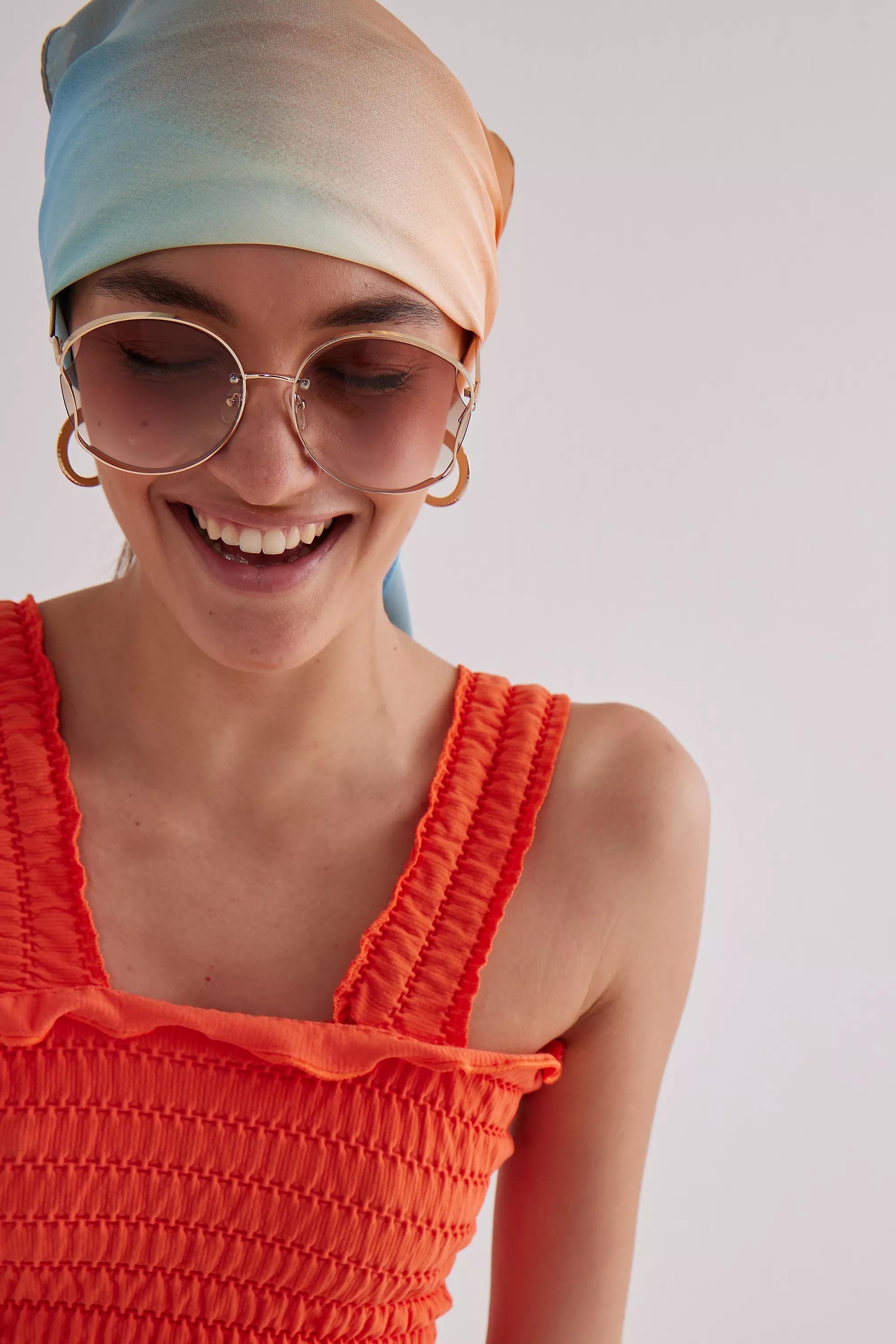 Ombre Square Head Scarf, Orange, A501_0080, large image number 2