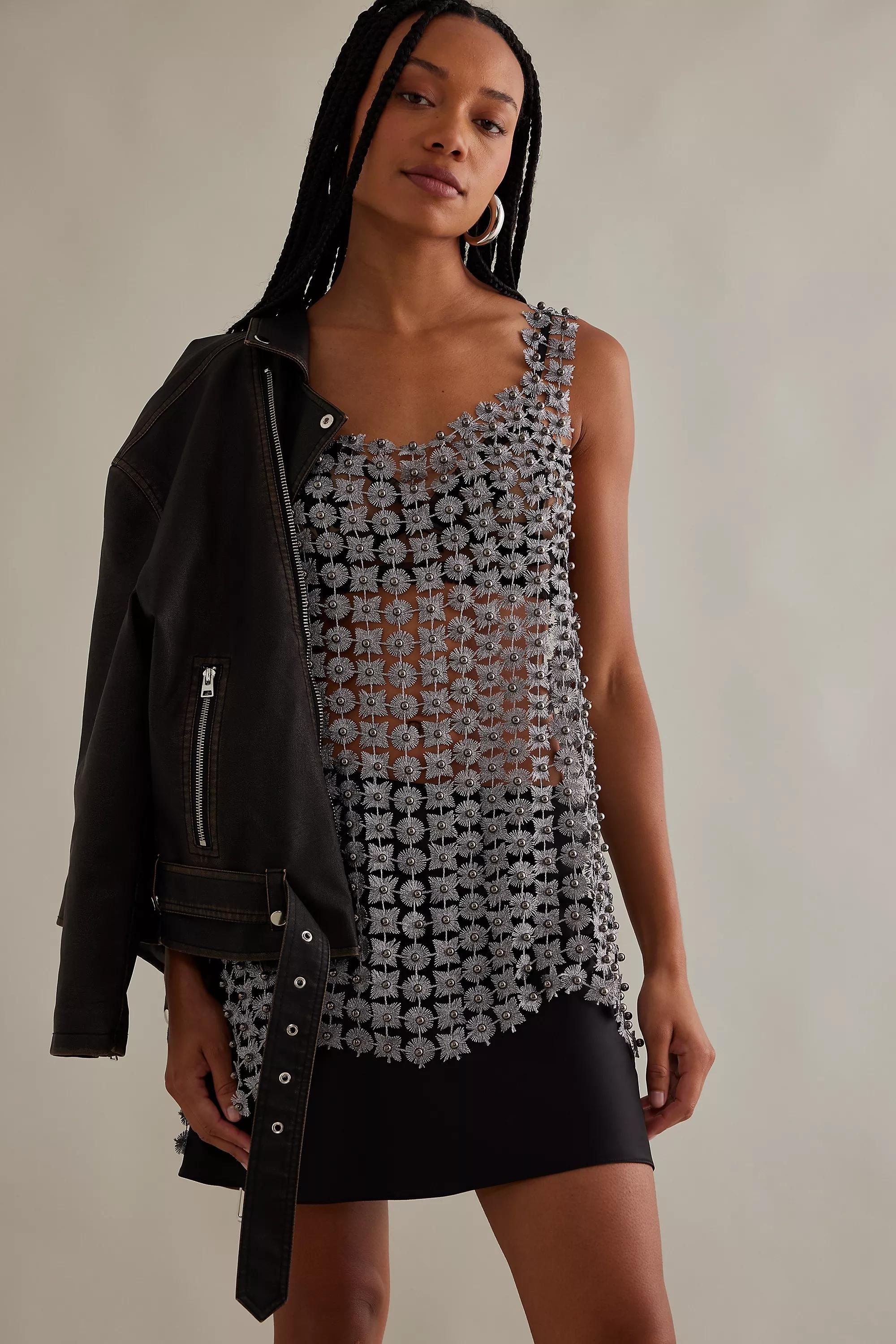 Slouchy Beaded Tunic Vest Top, Grey, , large image number 0