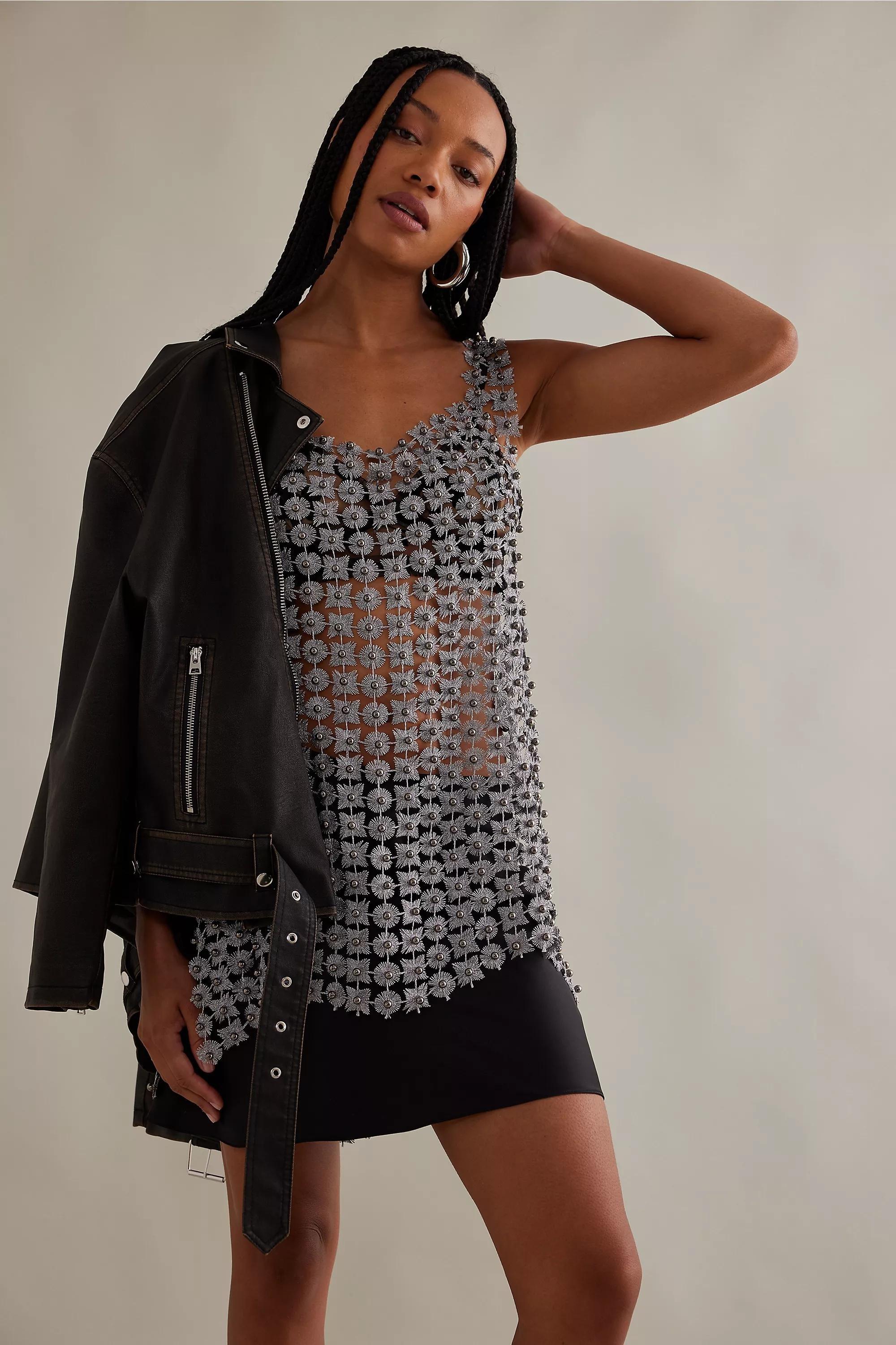 Slouchy Beaded Tunic Vest Top, Grey, , large image number 2