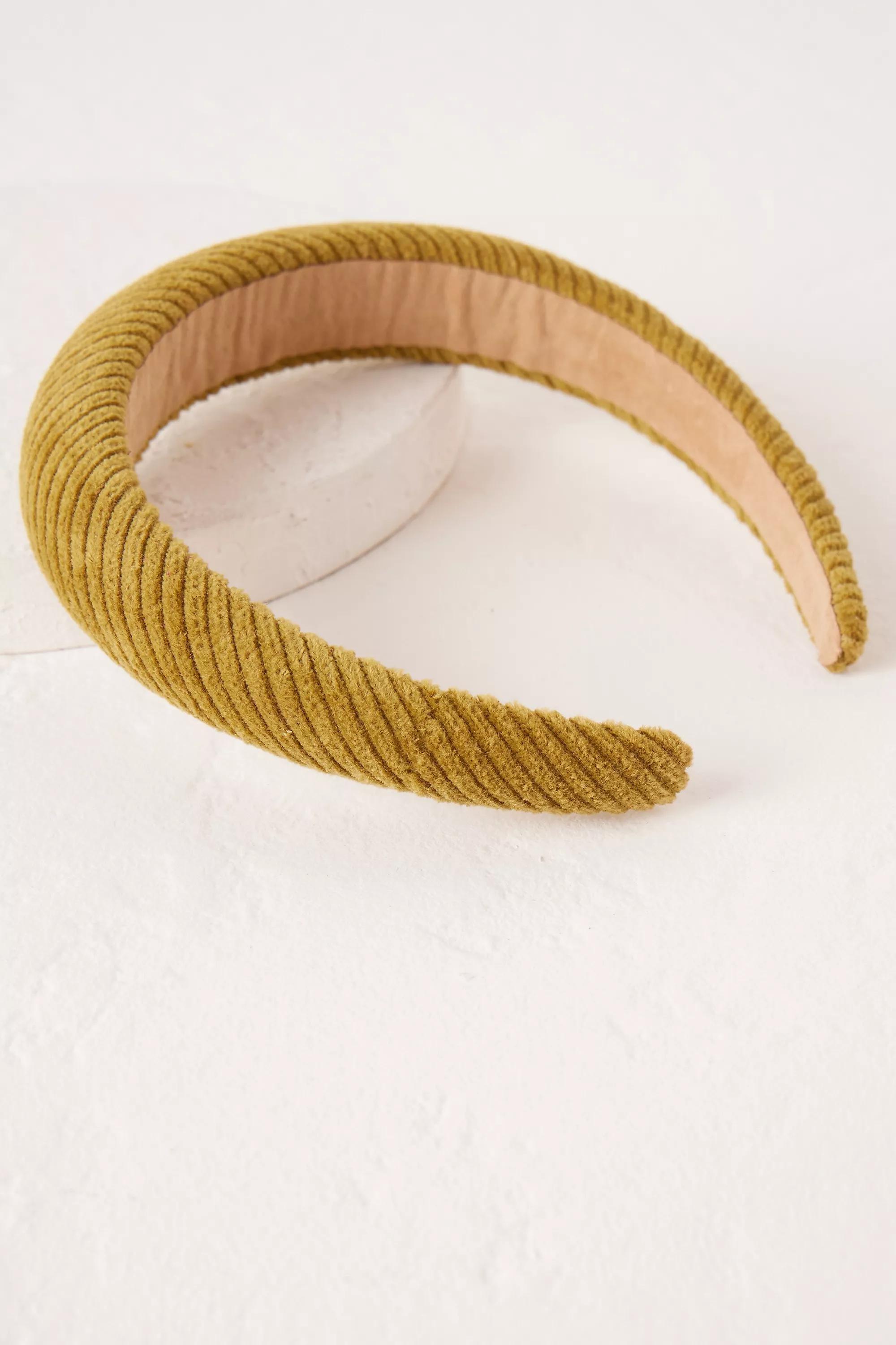 Corduroy Padded Headband, Brown, A501_0035, large image number 0