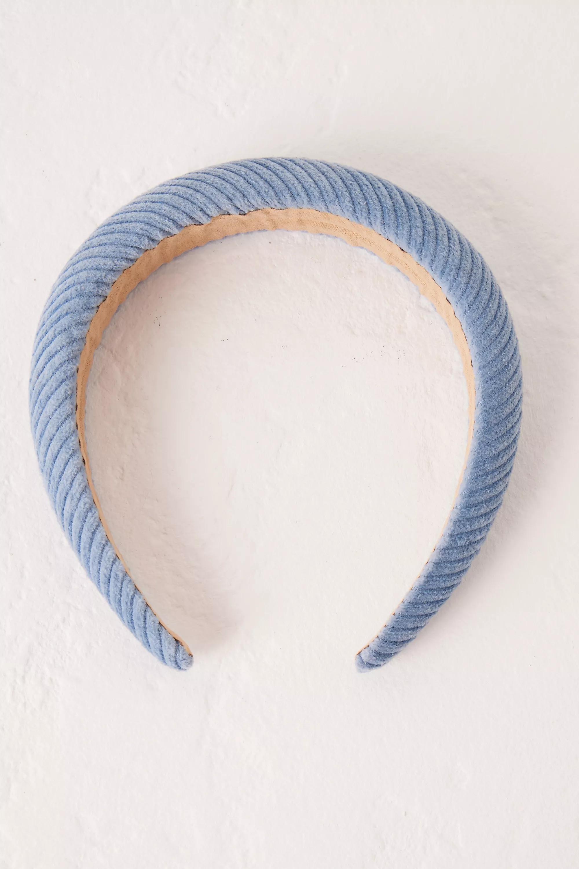 Corduroy Padded Headband, Blue, A501_0040, large image number 0