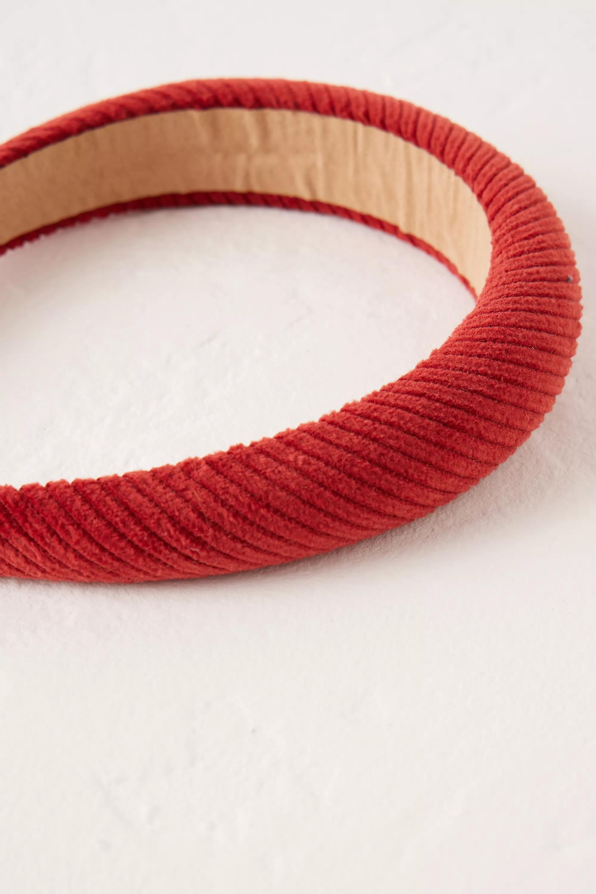 Corduroy Padded Headband, Red, A501_0060, large image number 3