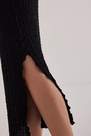 Anthropologie - Mila Textured Mock-Neck Long-Sleeve Midi Dress, Black