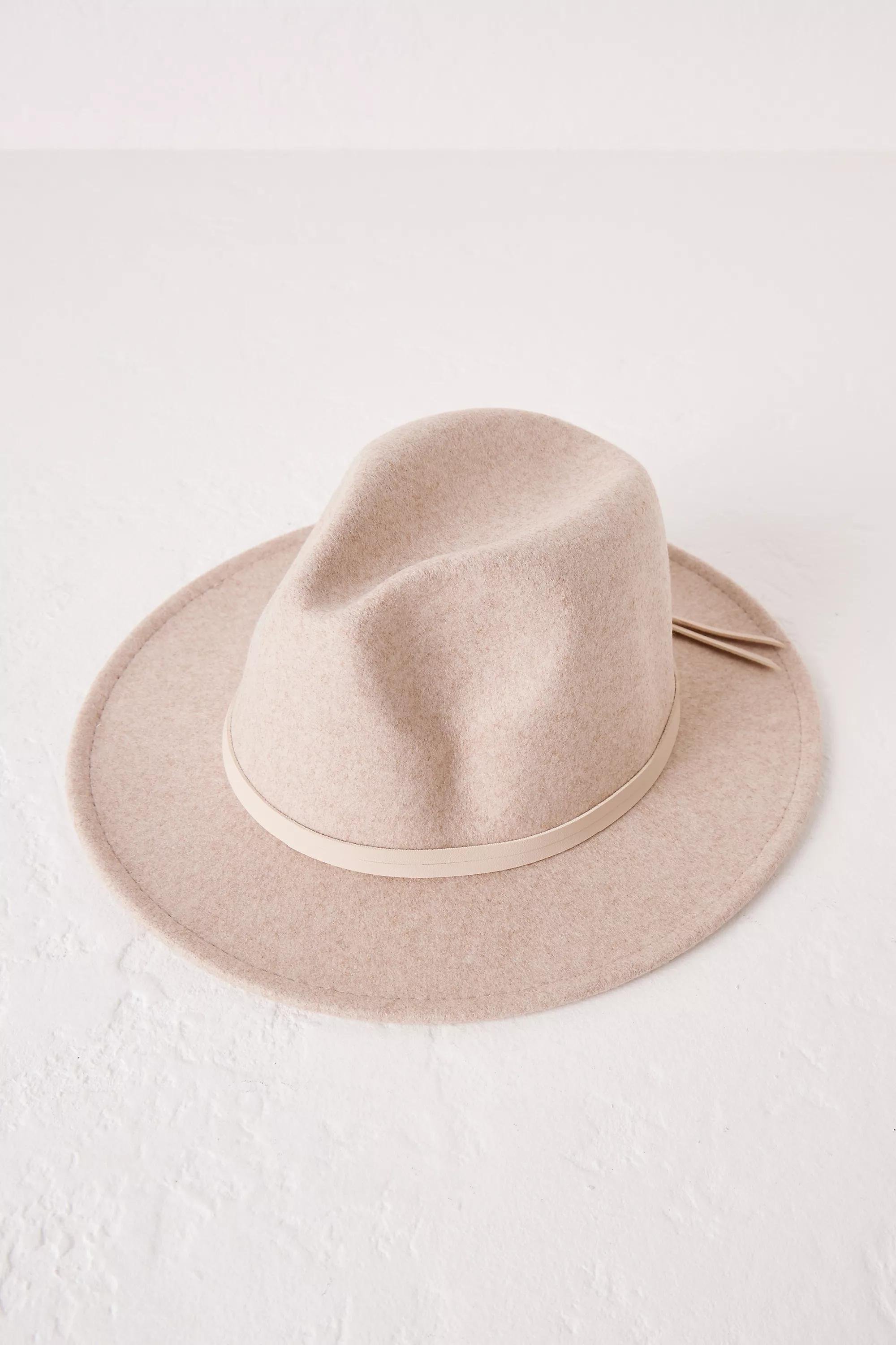 Felt Fedora Hat, Beige, A501_0016, large image number 0