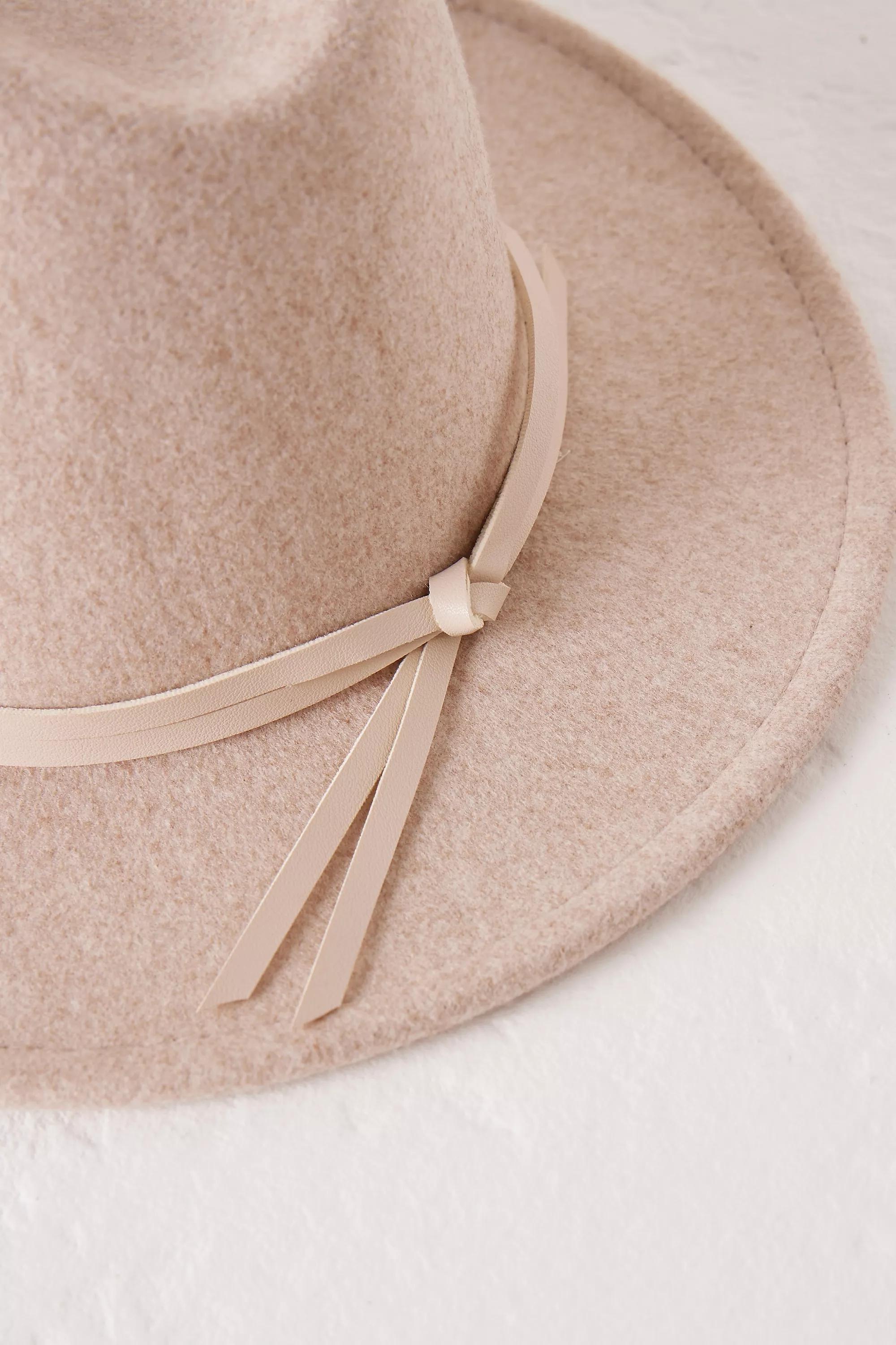 Felt Fedora Hat, Beige, A501_0016, large image number 2