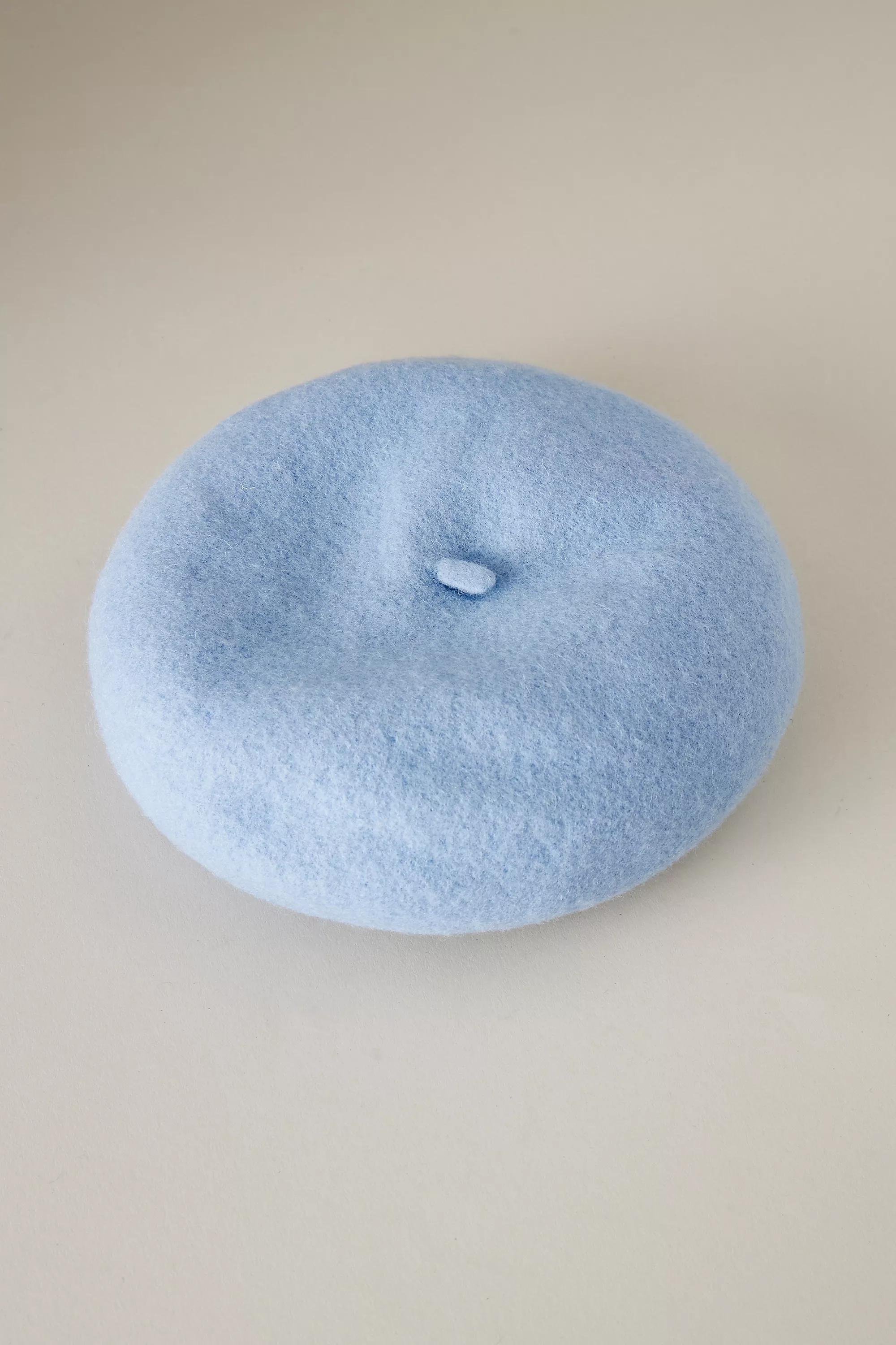 Anthropologie - Classic Wool-Blend Beret, Blue