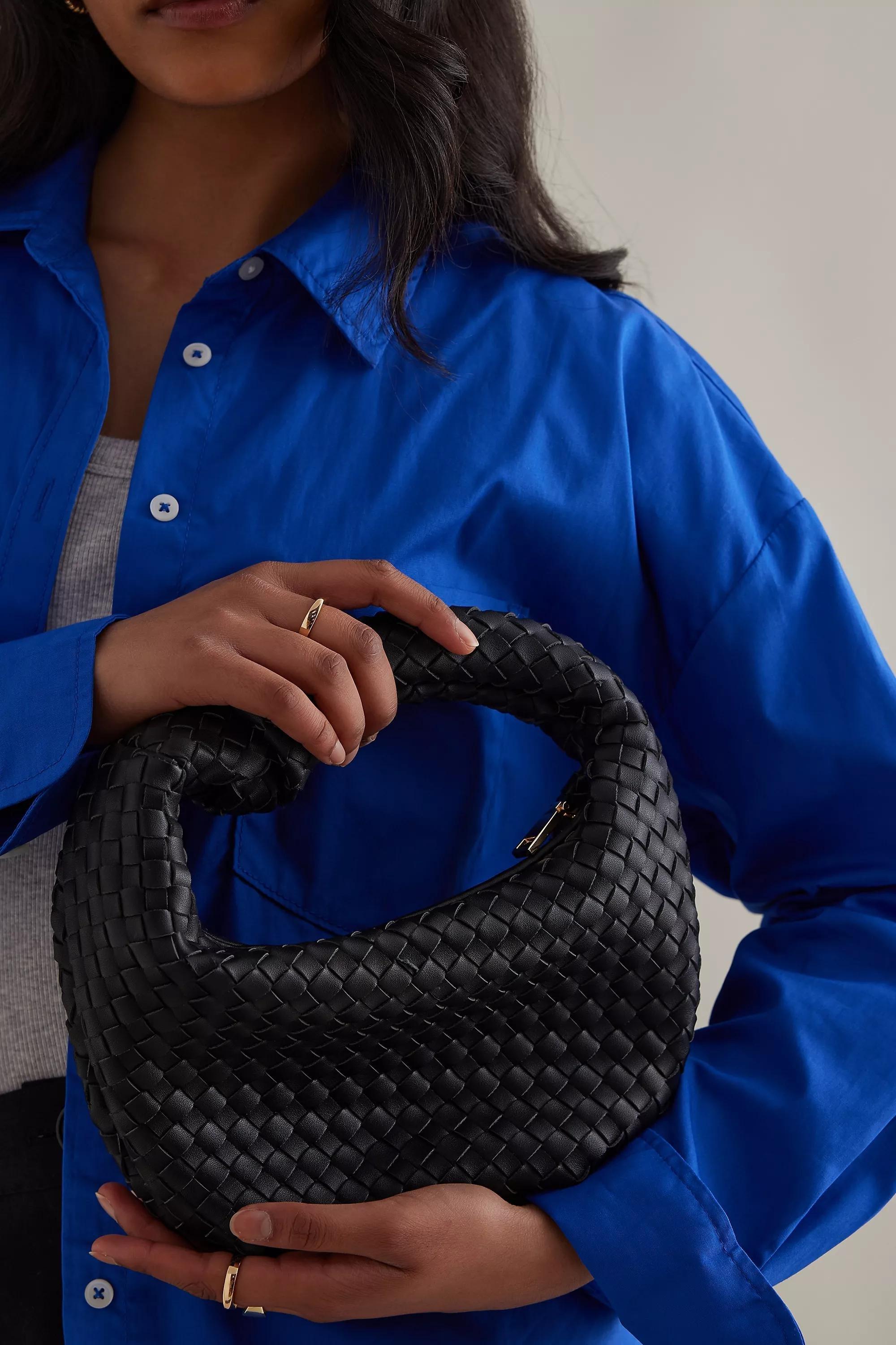 Melie Bianco Larissa Faux-Leather Shoulder Bag, Black, A501_0001, medium