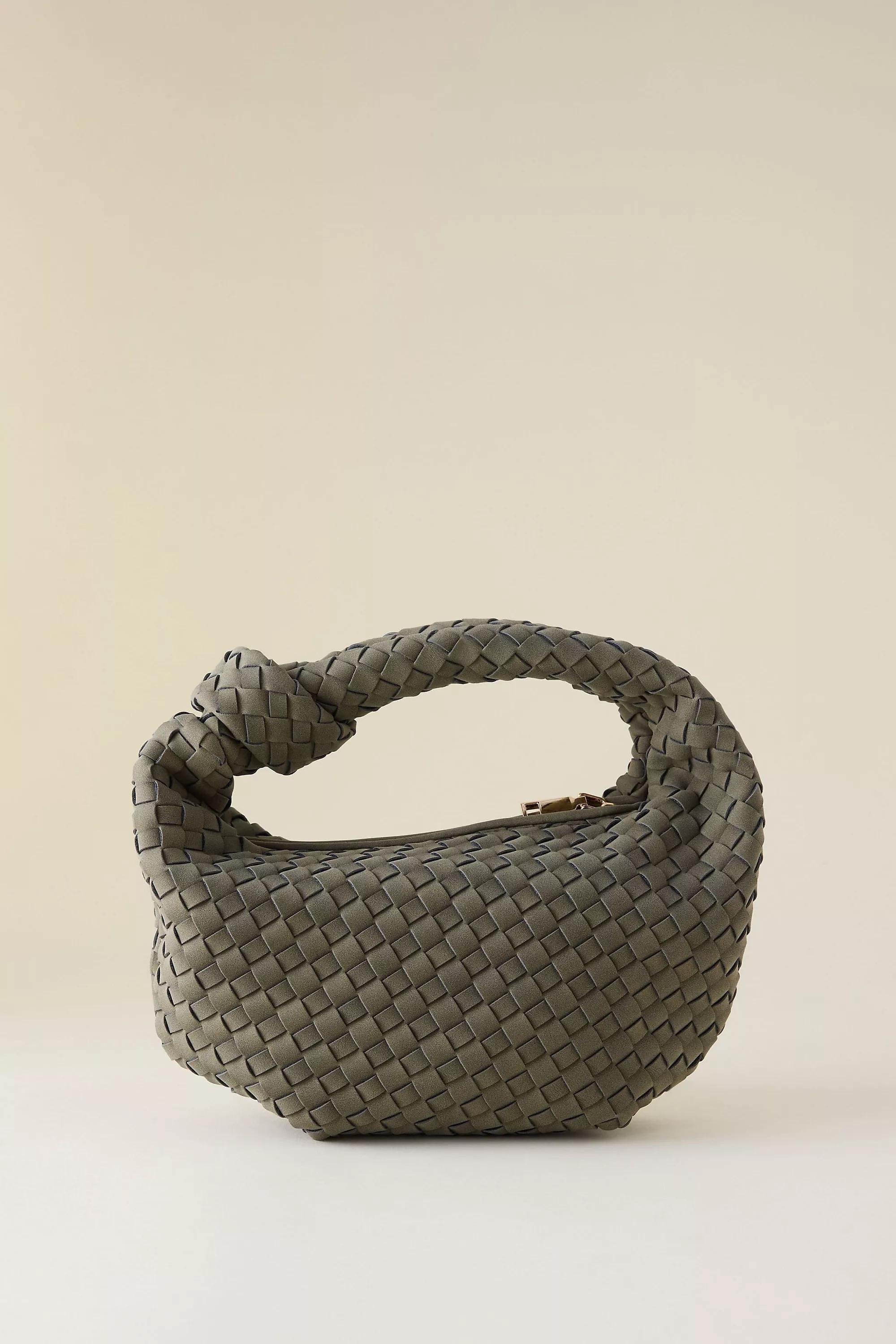 Melie Bianco Larissa Woven Faux-Leather Shoulder Bag, Khaki, A501_0036, large image number 0