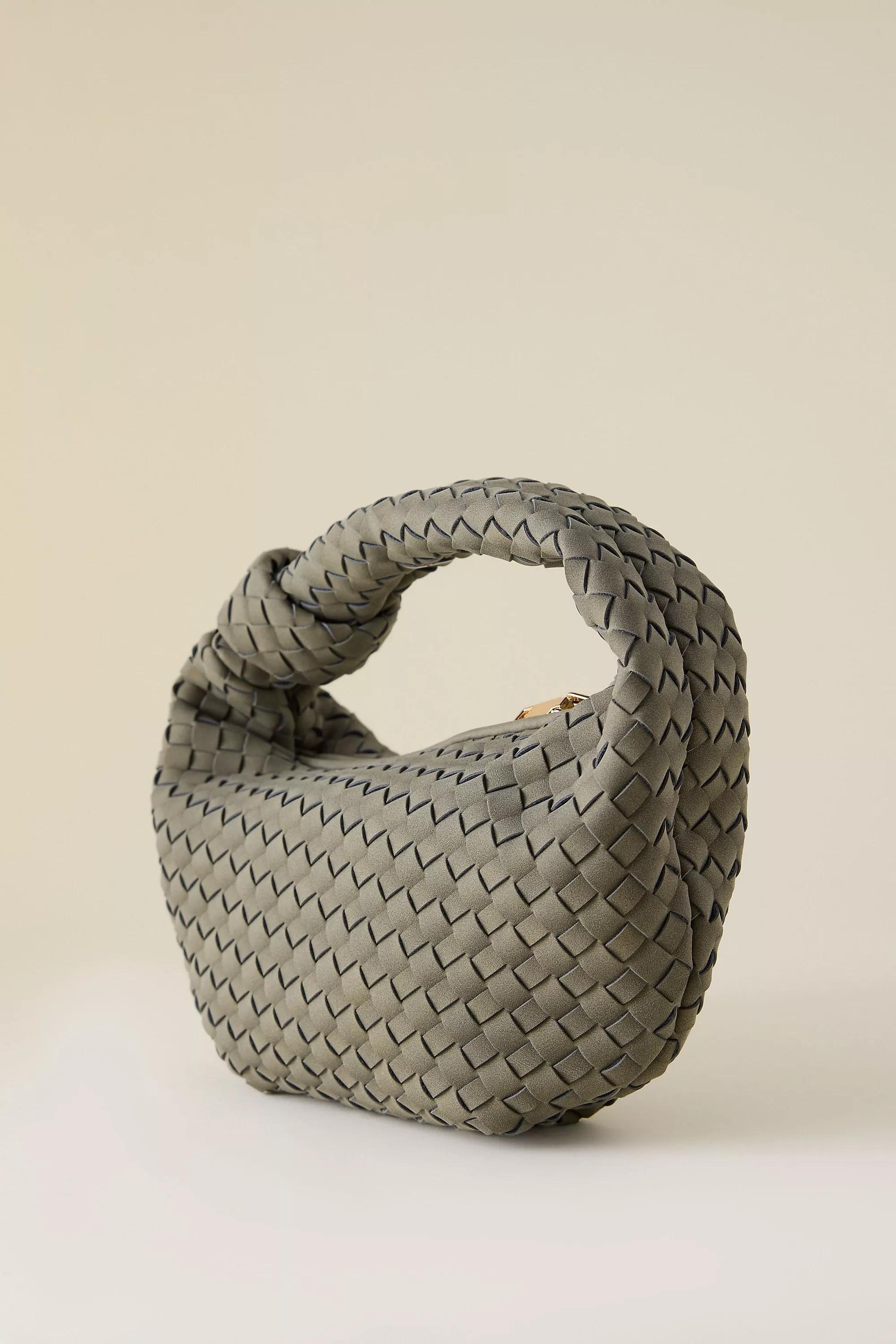 Melie Bianco Larissa Woven Faux-Leather Shoulder Bag, Khaki, A501_0036, large image number 3