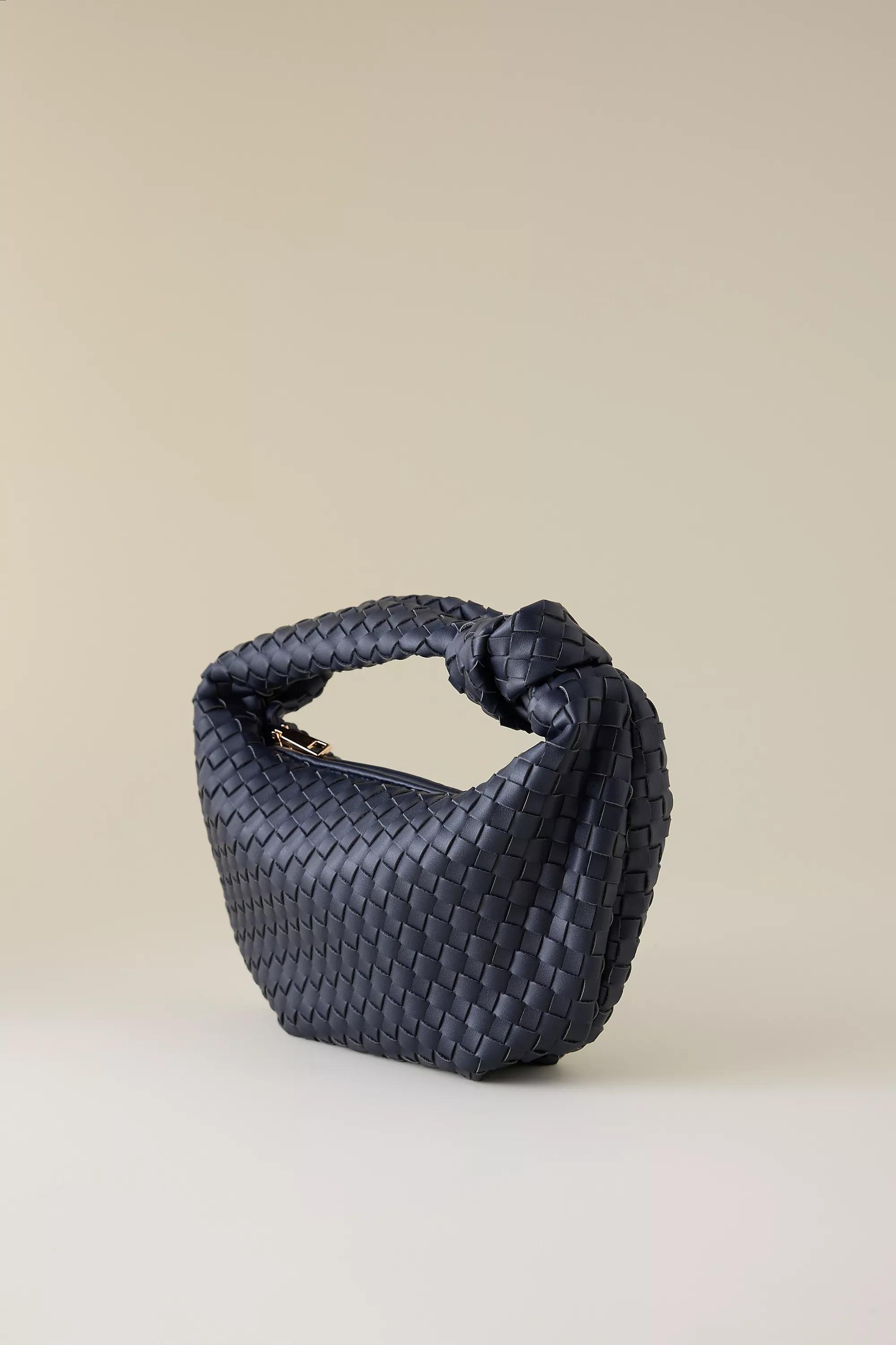 Melie Bianco Larissa Woven Shoulder Bag, Navy, A501_0041, large image number 4