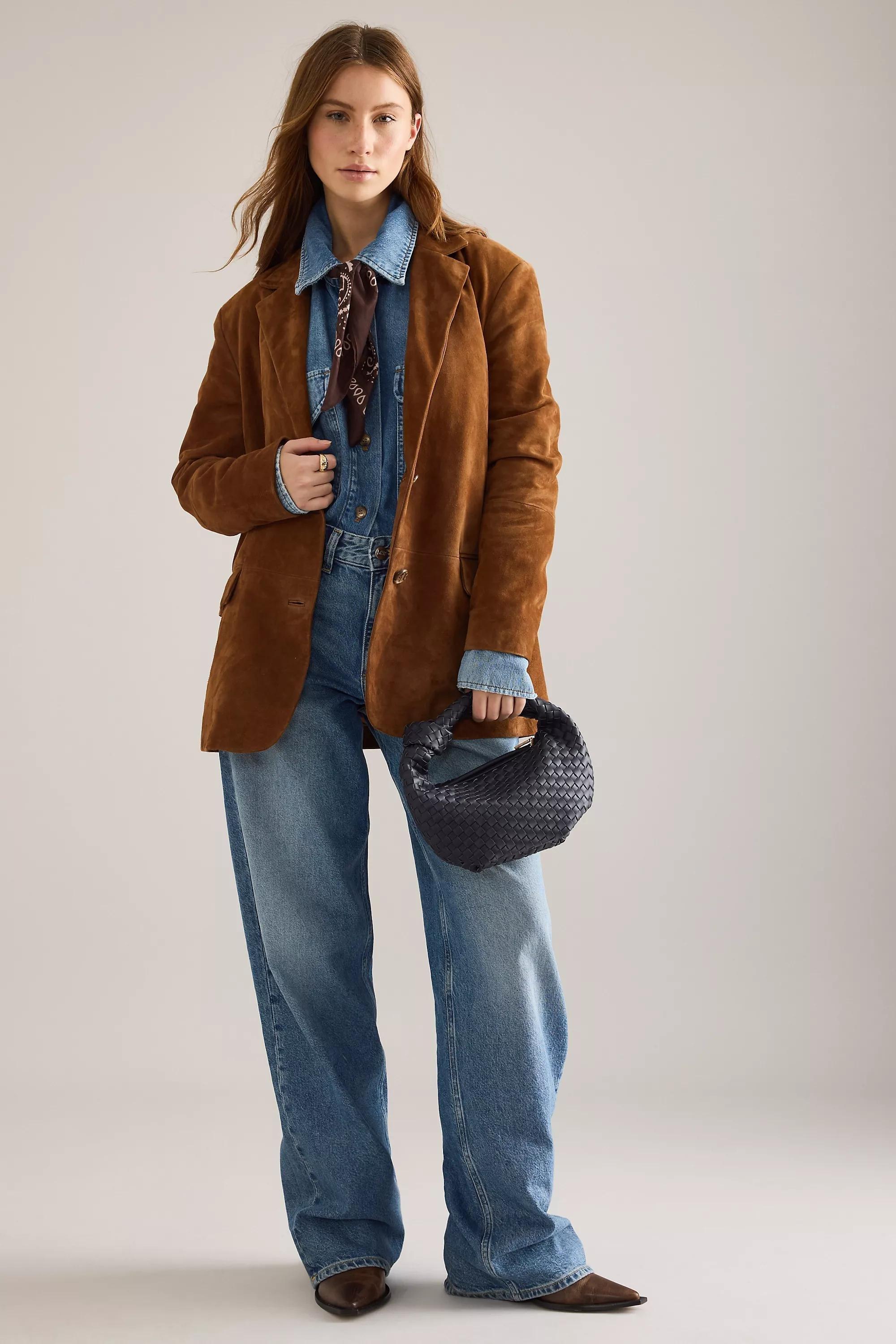 Melie Bianco Larissa Woven Shoulder Bag, Navy, A501_0041, large image number 6