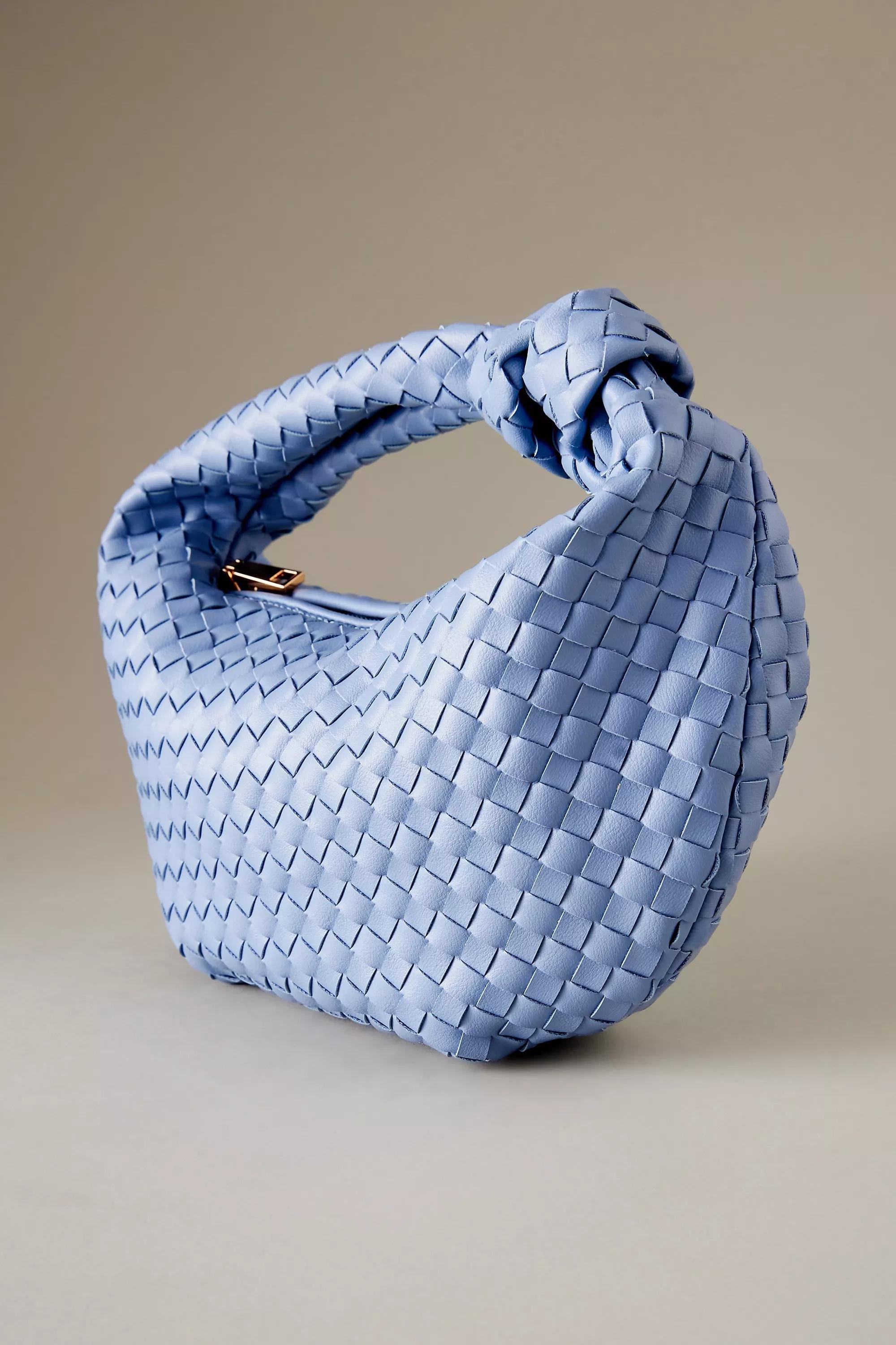 Melie Bianco Larissa Woven Faux-Leather Shoulder Bag, Blue, A501_0045, large image number 1