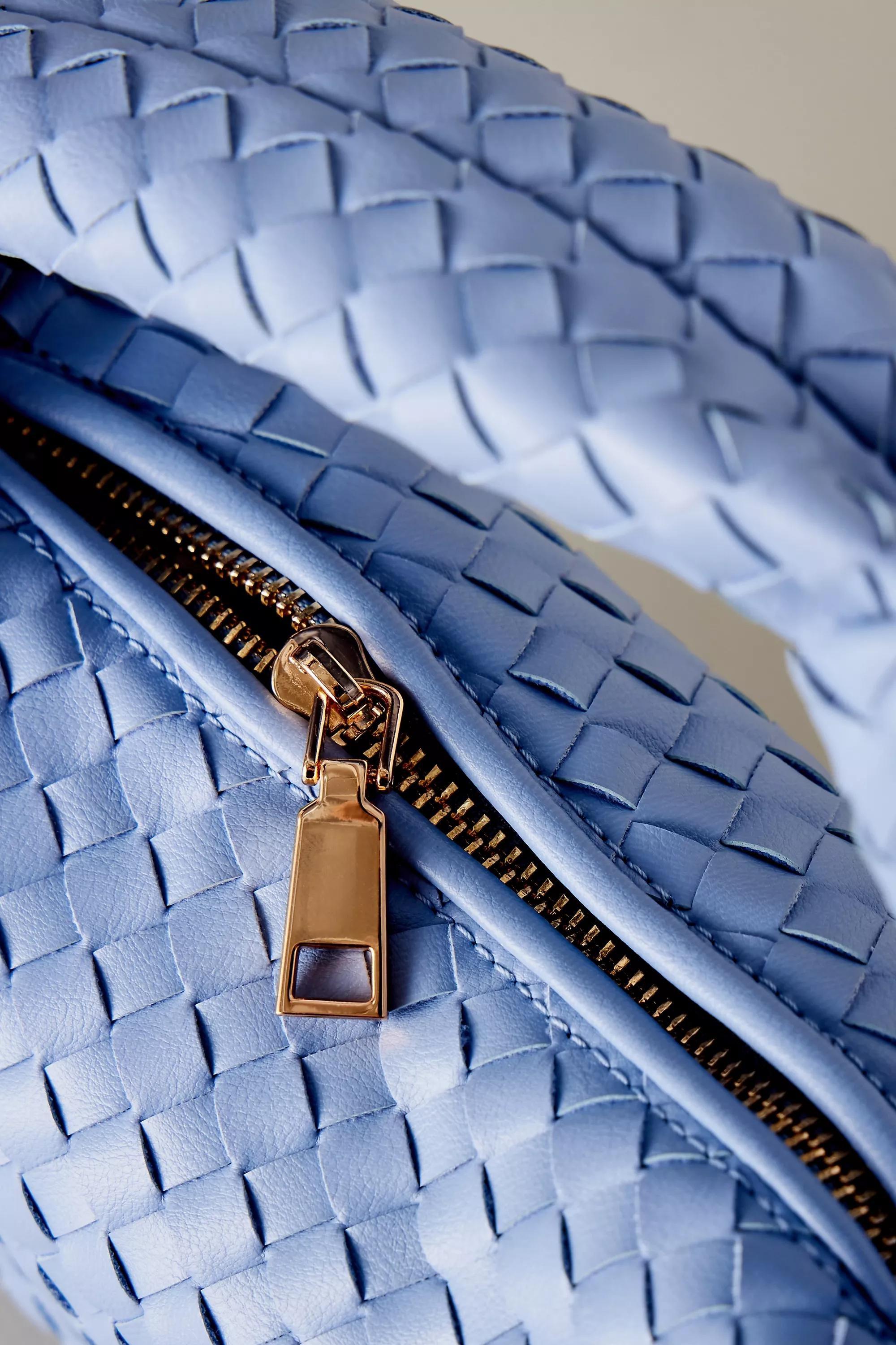 Melie Bianco Larissa Woven Faux-Leather Shoulder Bag, Blue, A501_0045, large image number 4