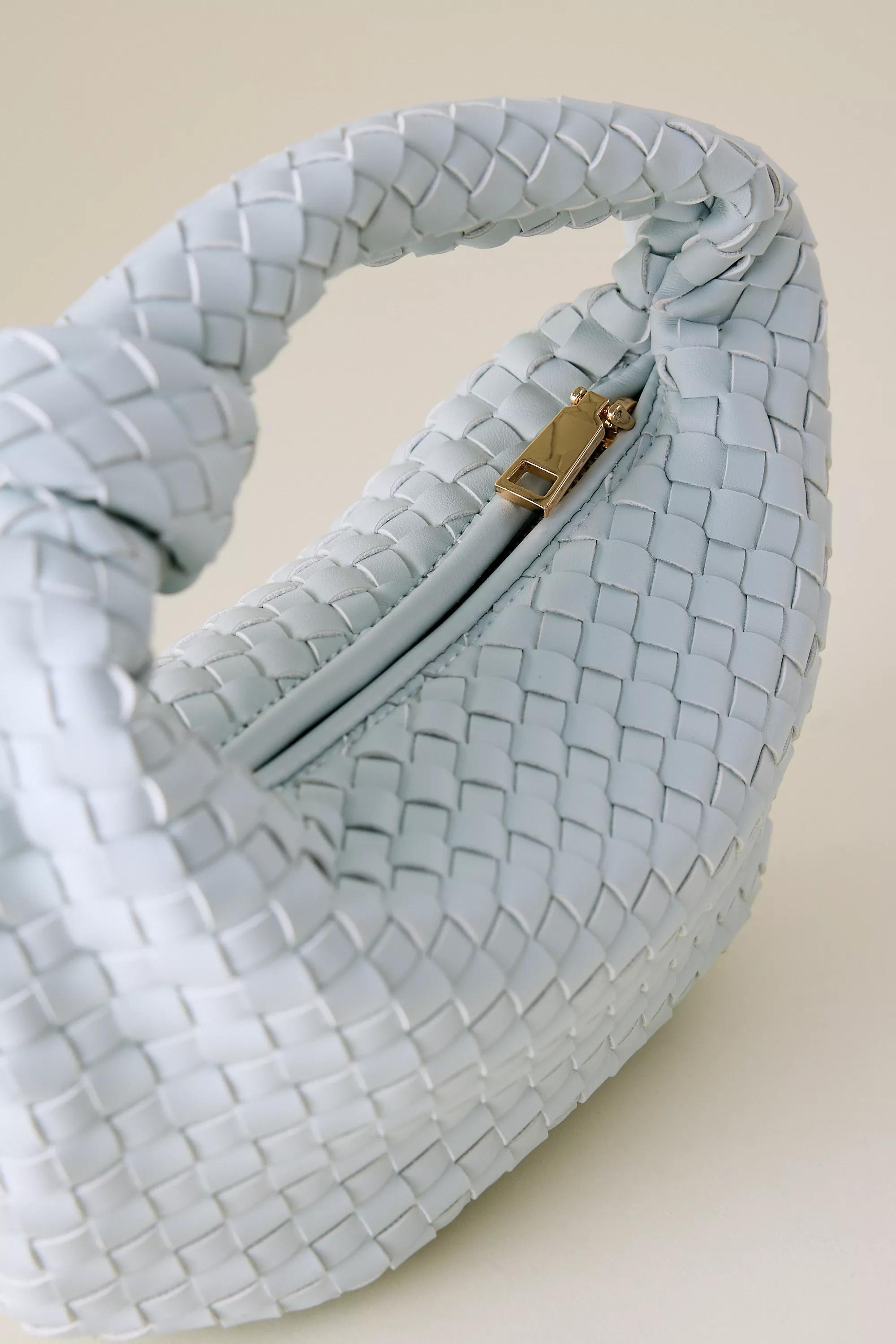 Melie Bianco Larissa Woven Faux-Leather Shoulder Bag, Blue, A501_0048, medium