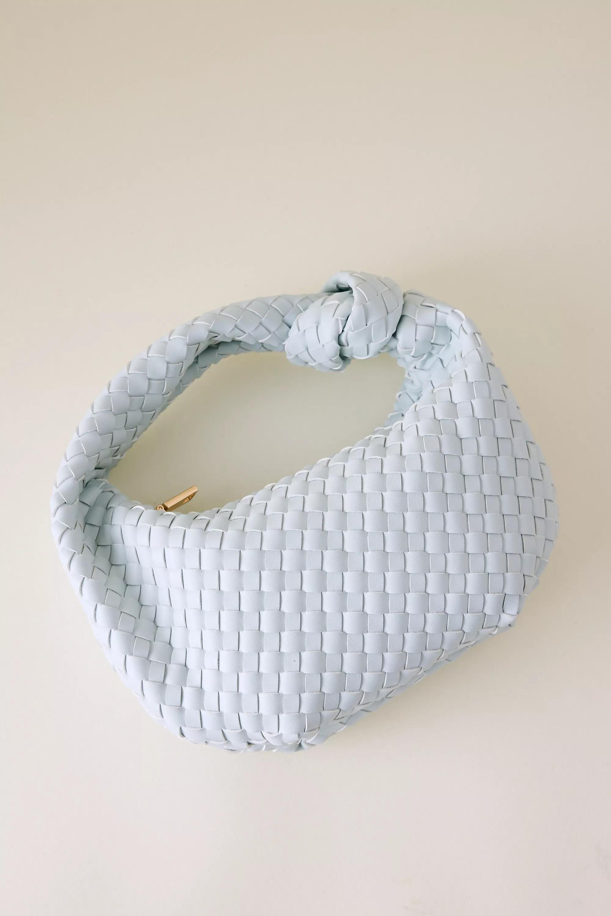 Melie Bianco Larissa Woven Faux-Leather Shoulder Bag, Blue, A501_0048, large image number 2
