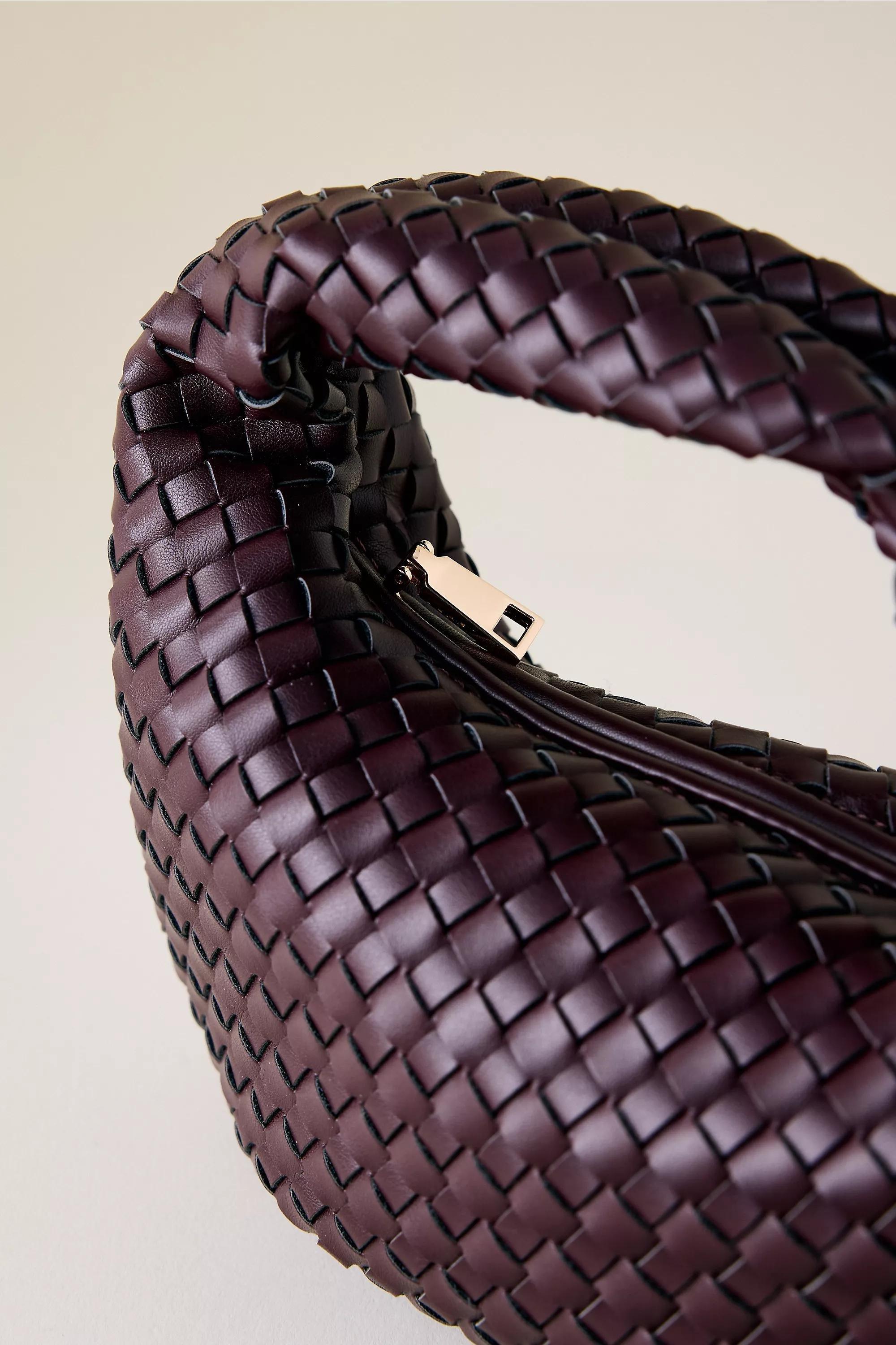 Melie Bianco Larissa Woven Faux-Leather Shoulder Bag, Purple, A501_0052, large image number 1