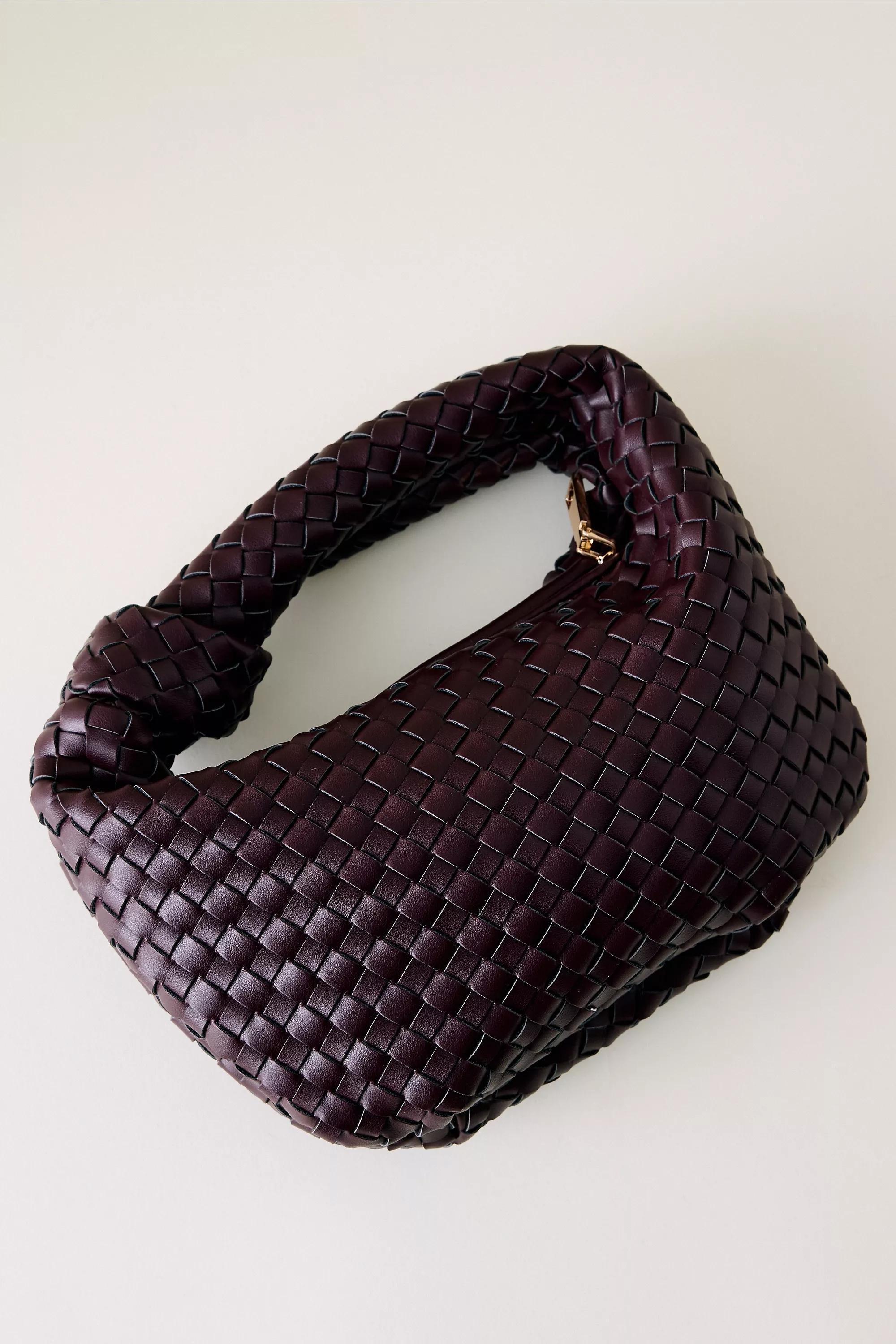 Melie Bianco Larissa Woven Faux-Leather Shoulder Bag, Purple, A501_0052, large image number 2