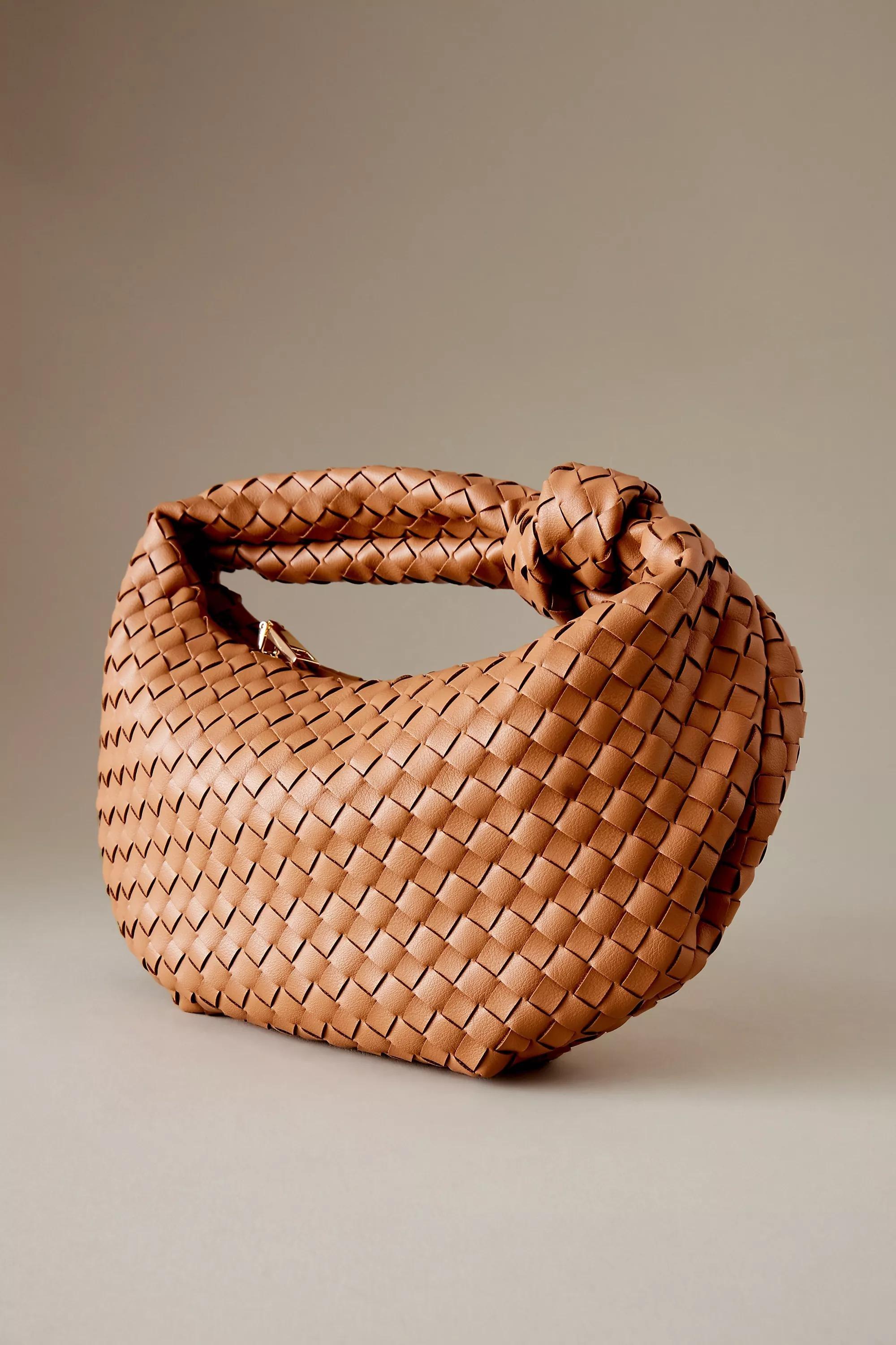Melie Bianco Larissa Woven Faux-Leather Shoulder Bag, Brown, A501_0224, large image number 0
