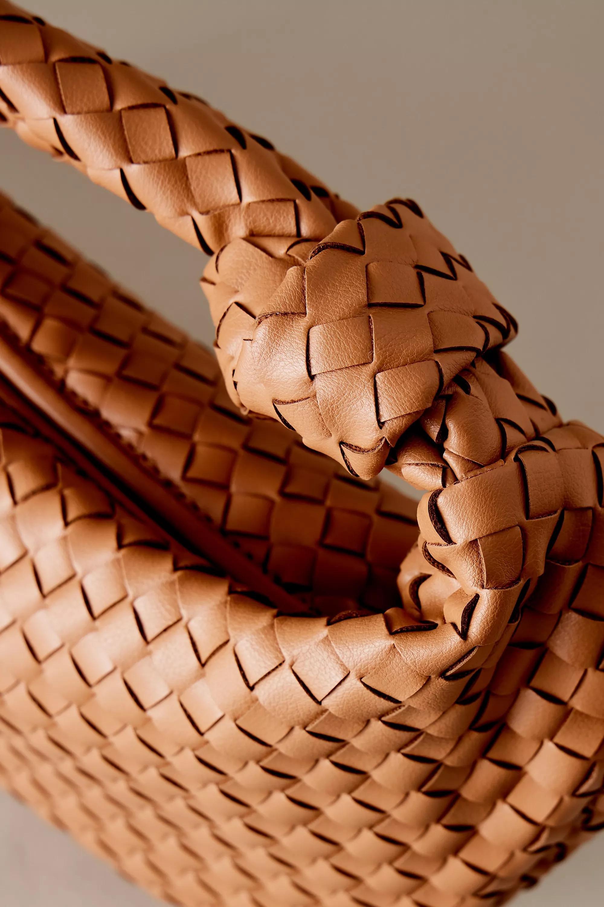 Melie Bianco Larissa Woven Faux-Leather Shoulder Bag, Brown, A501_0224, large image number 1