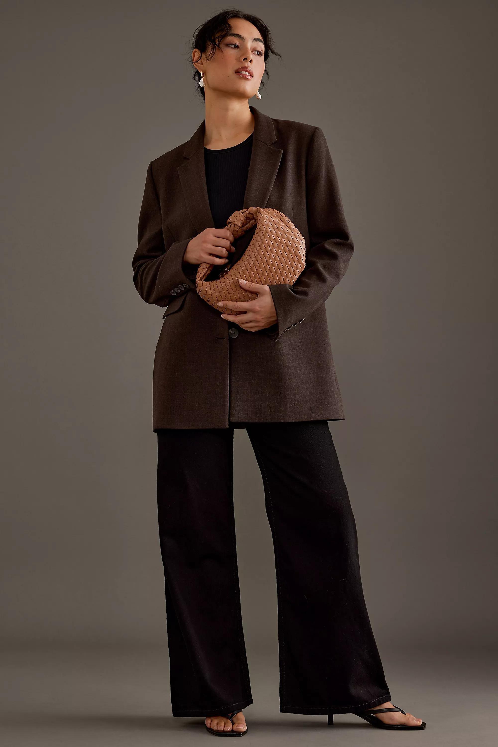 Melie Bianco Larissa Woven Faux-Leather Shoulder Bag, Brown, A501_0224, large image number 1