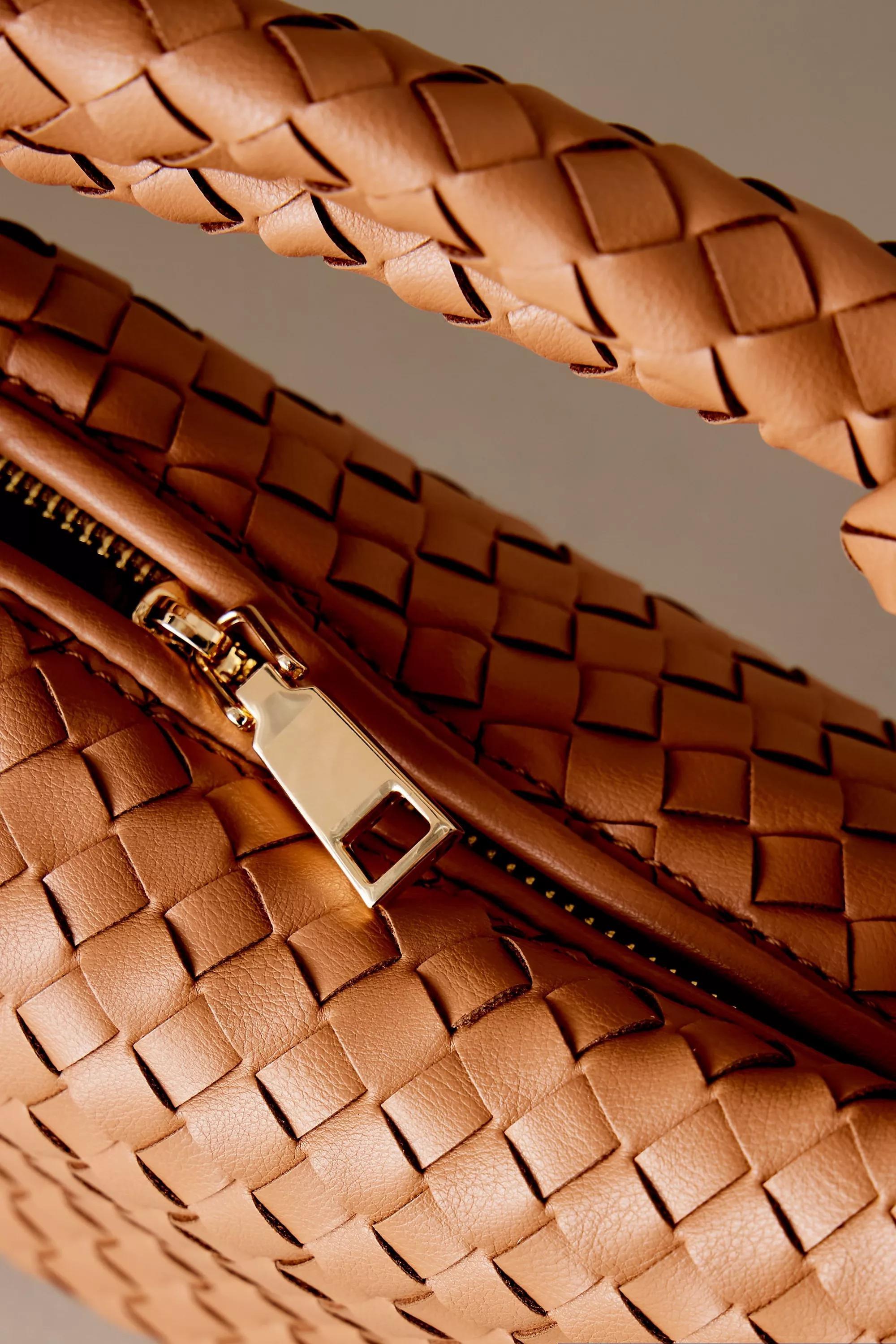 Melie Bianco Larissa Woven Faux-Leather Shoulder Bag, Brown, A501_0224, large image number 3