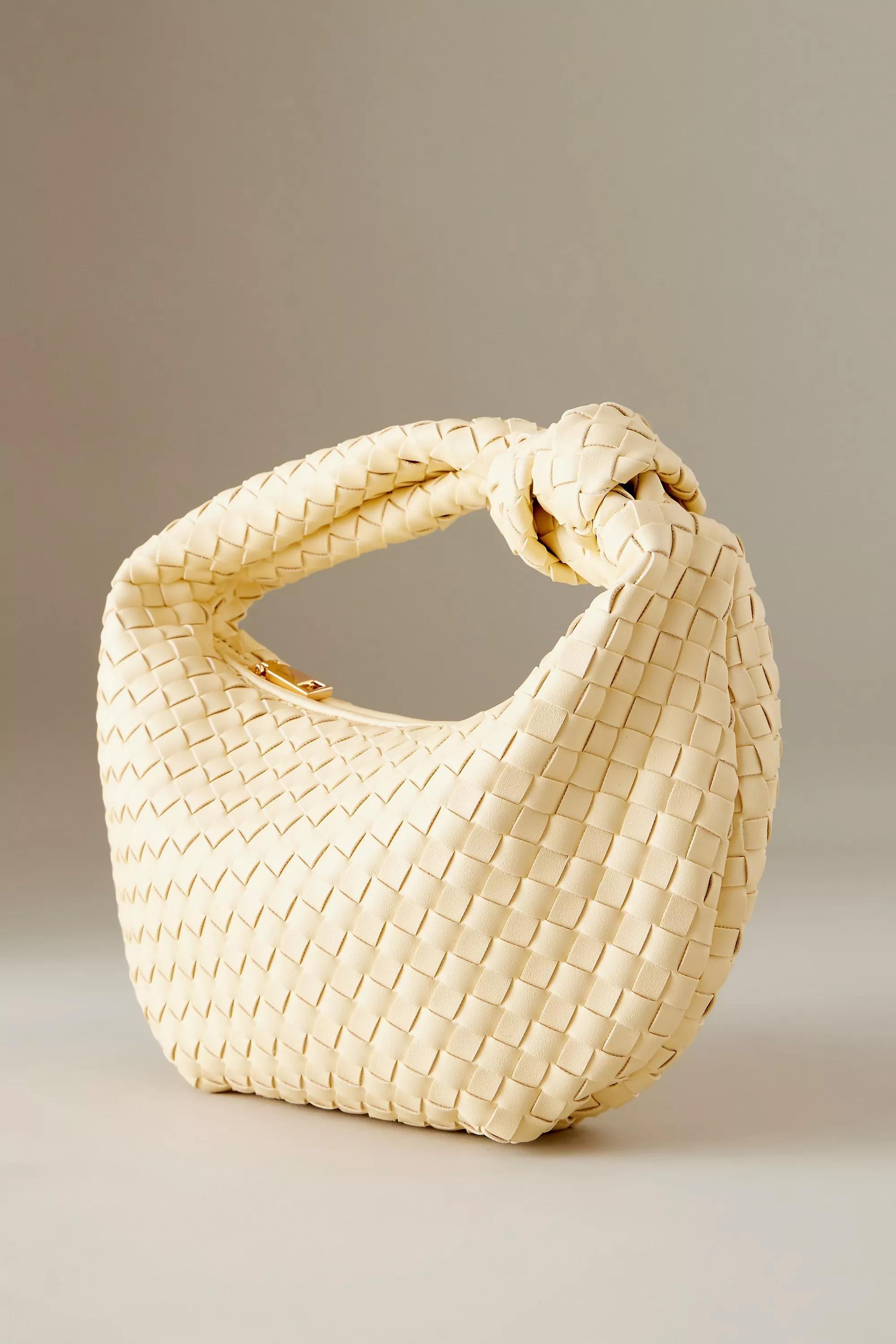 Melie Bianco Larissa Woven Faux-Leather Shoulder Bag, Yellow, A501_0270, large image number 1