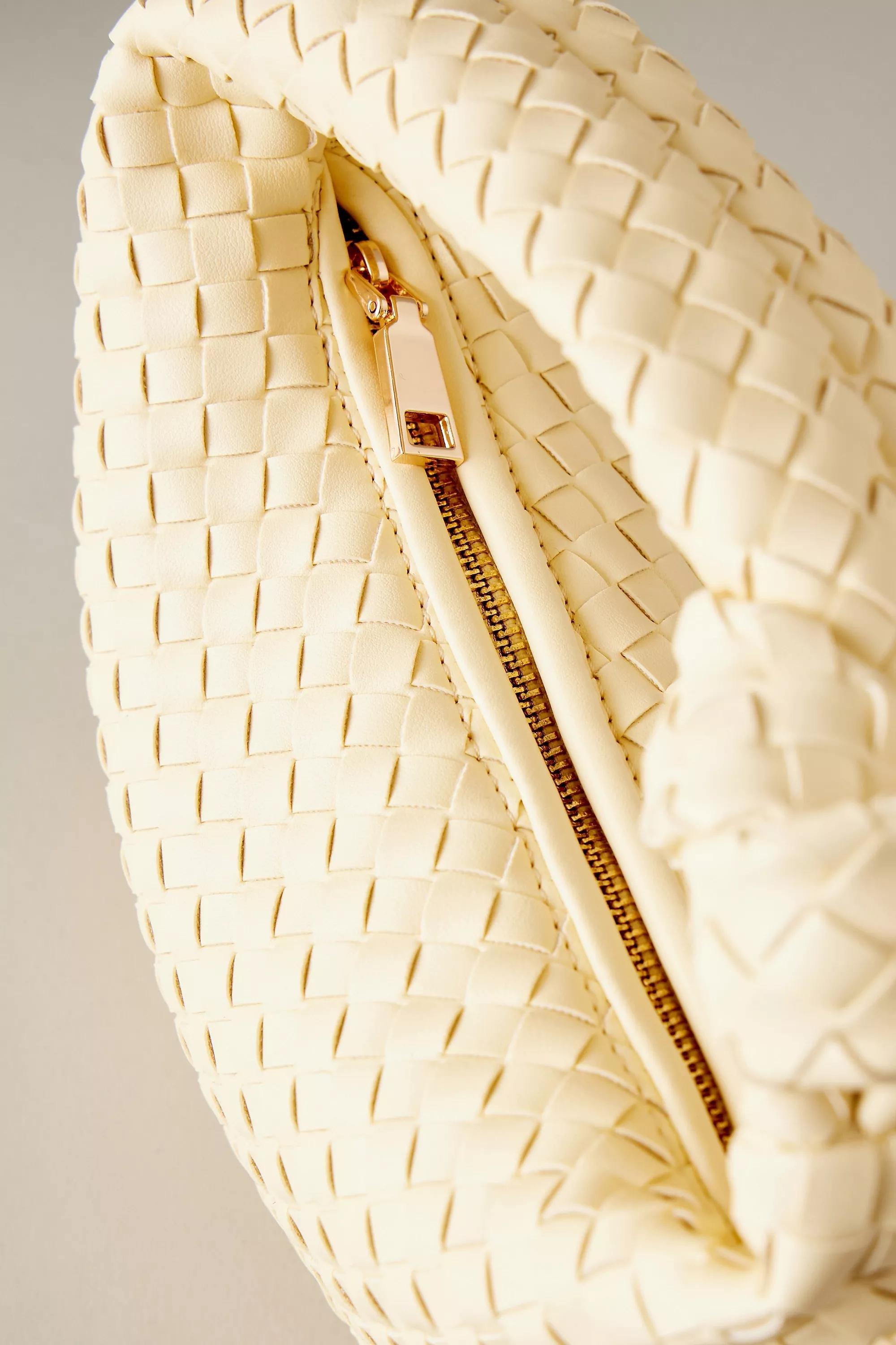 Melie Bianco Larissa Woven Faux-Leather Shoulder Bag, Yellow, A501_0270, large image number 3
