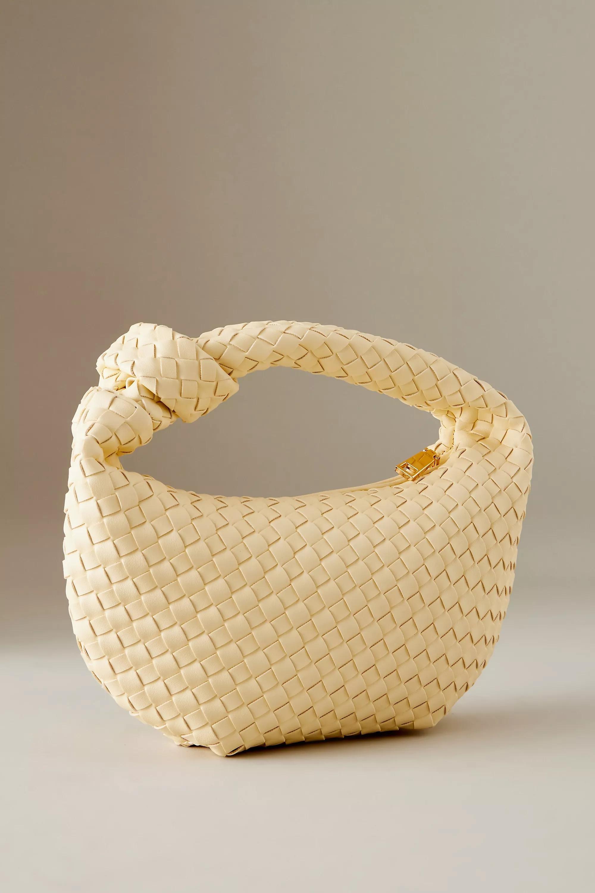 Melie Bianco Larissa Woven Faux-Leather Shoulder Bag, Yellow, A501_0270, large image number 4