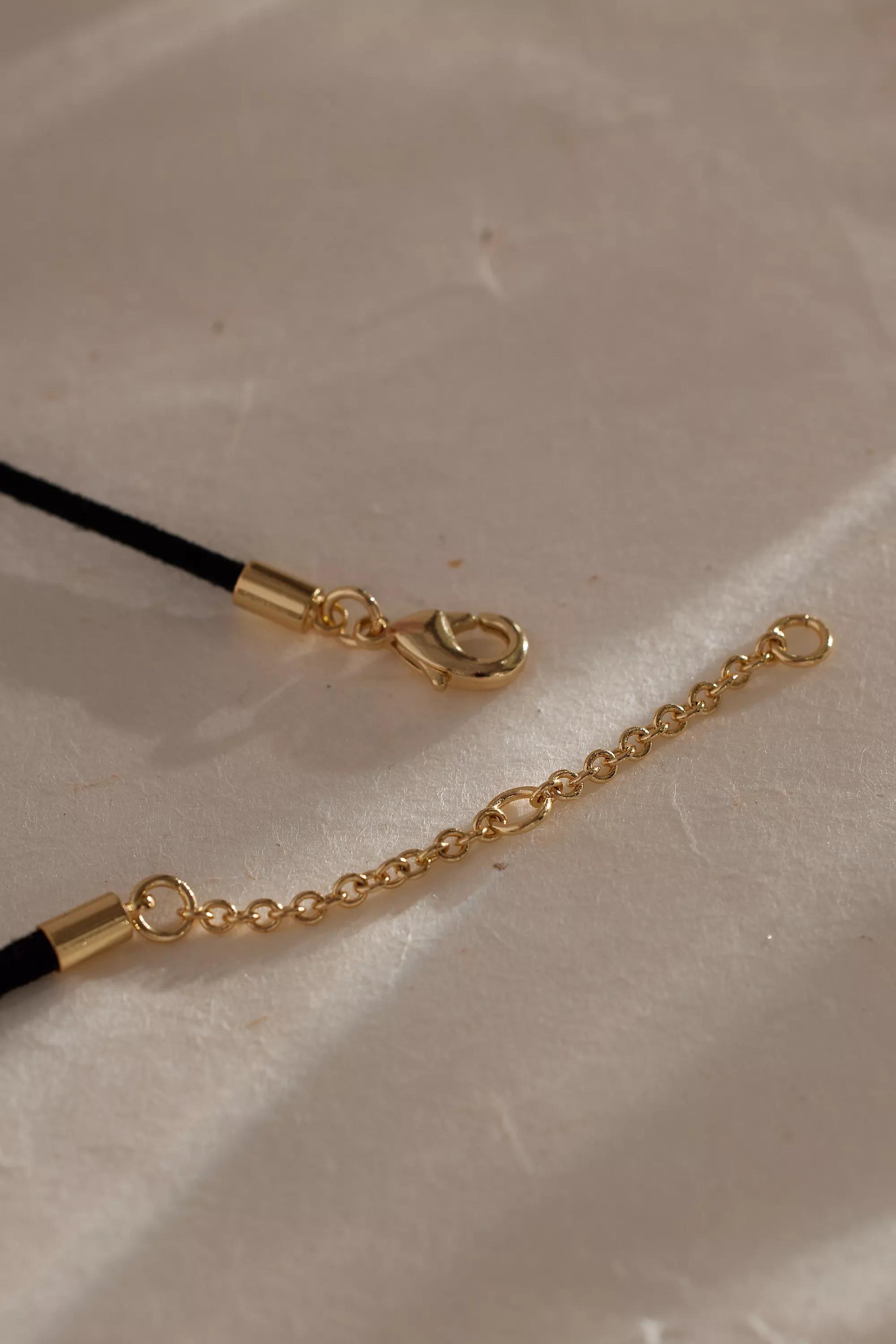 Agate Stone Pendant Cord Necklace, Green, A501_0030, large image number 3