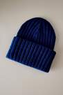 Anthropologie - Chunky Ribbed Knit Beanie Hat, Navy