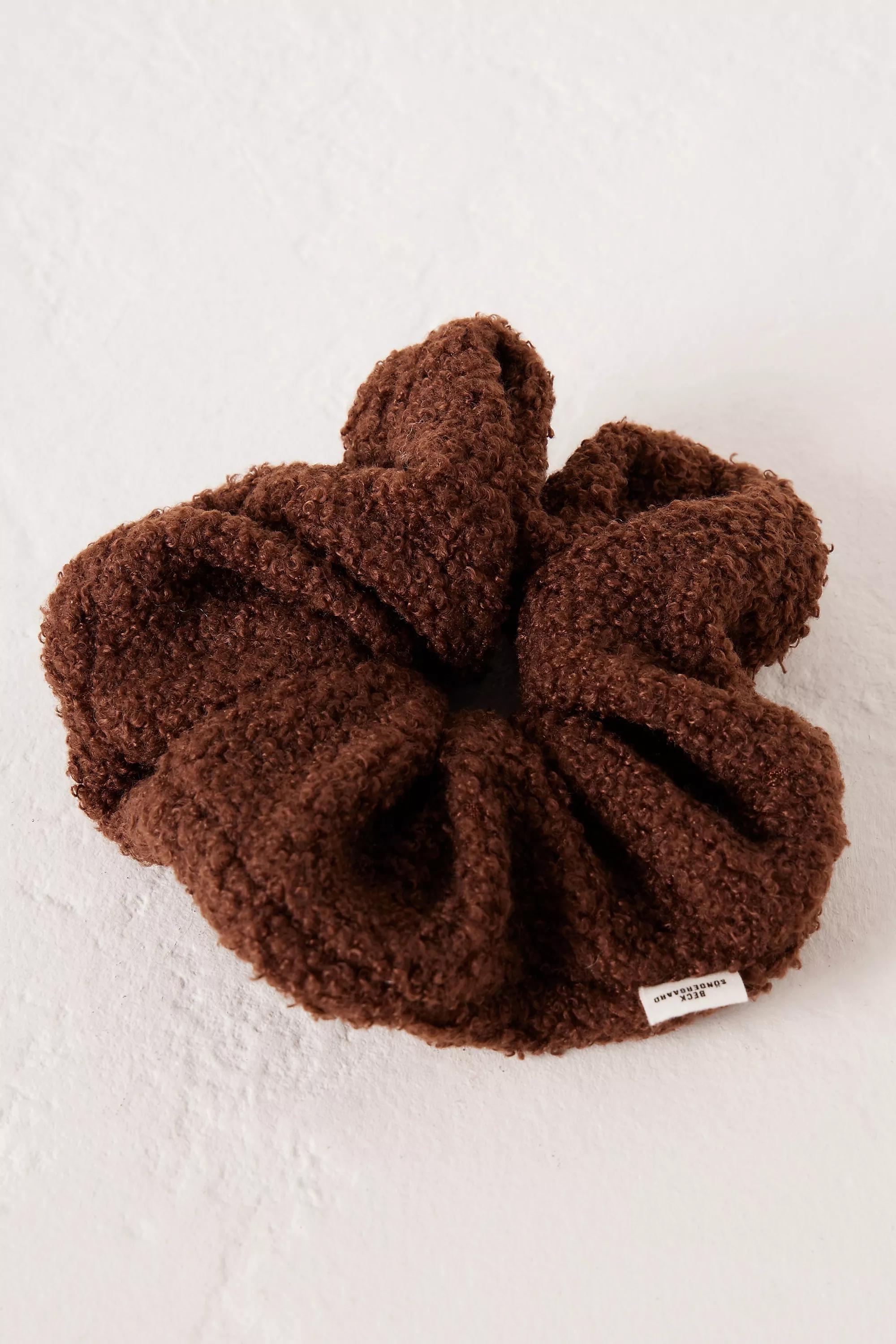 Becksondergaard Teddy Texture Hair Scrunchie, Brown, A501_0020, large image number 0