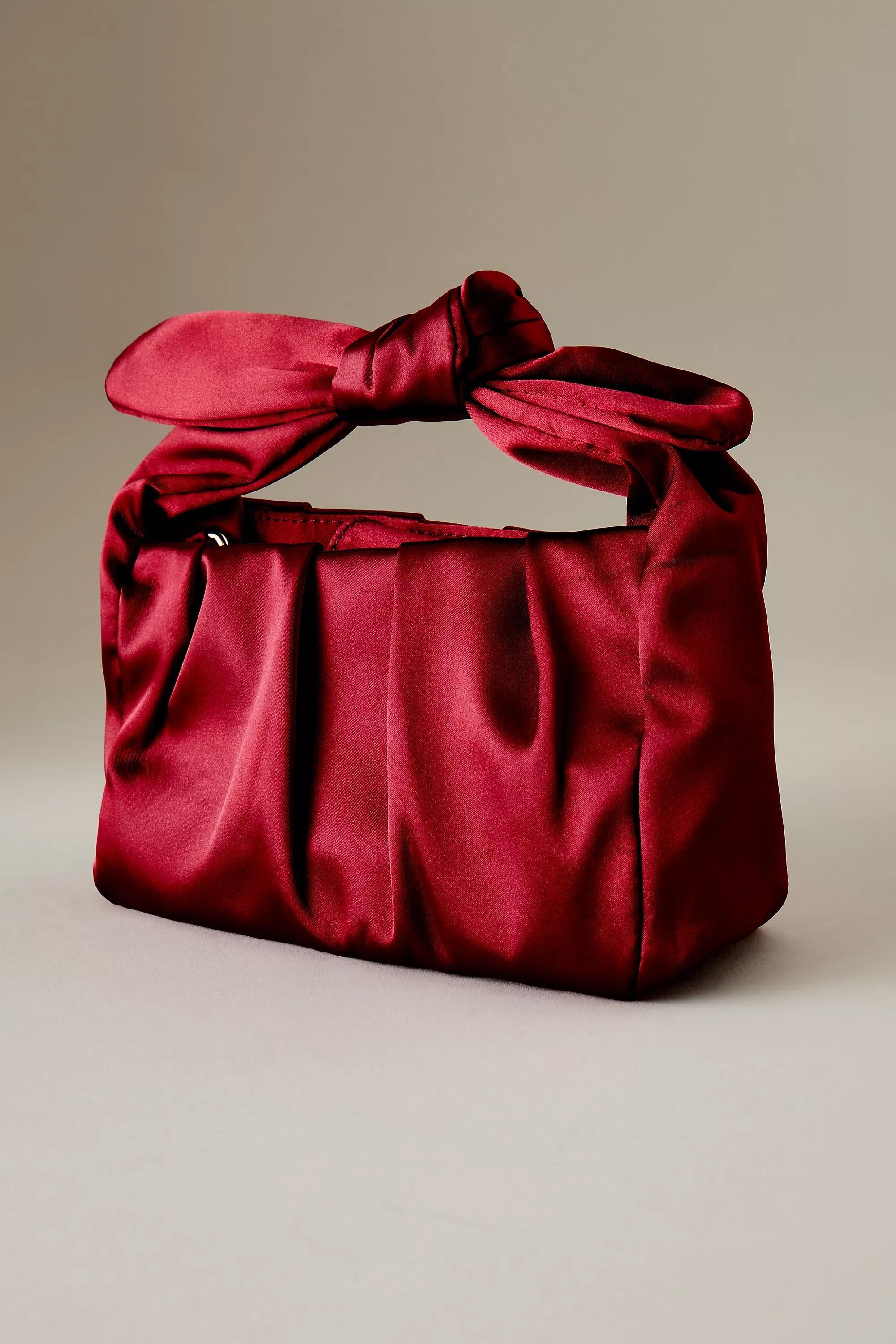 Satin Bow-Strap Shoulder Bag, Red, A501_0061, large image number 0