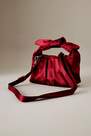 Anthropologie - Satin Bow-Strap Shoulder Bag, Red