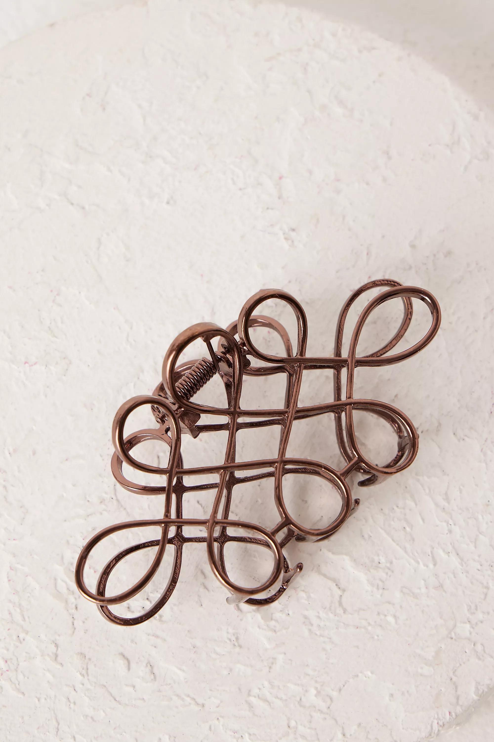 Lacey Metal Hair Claw Clip, Crimson, A501_0096, large image number 1