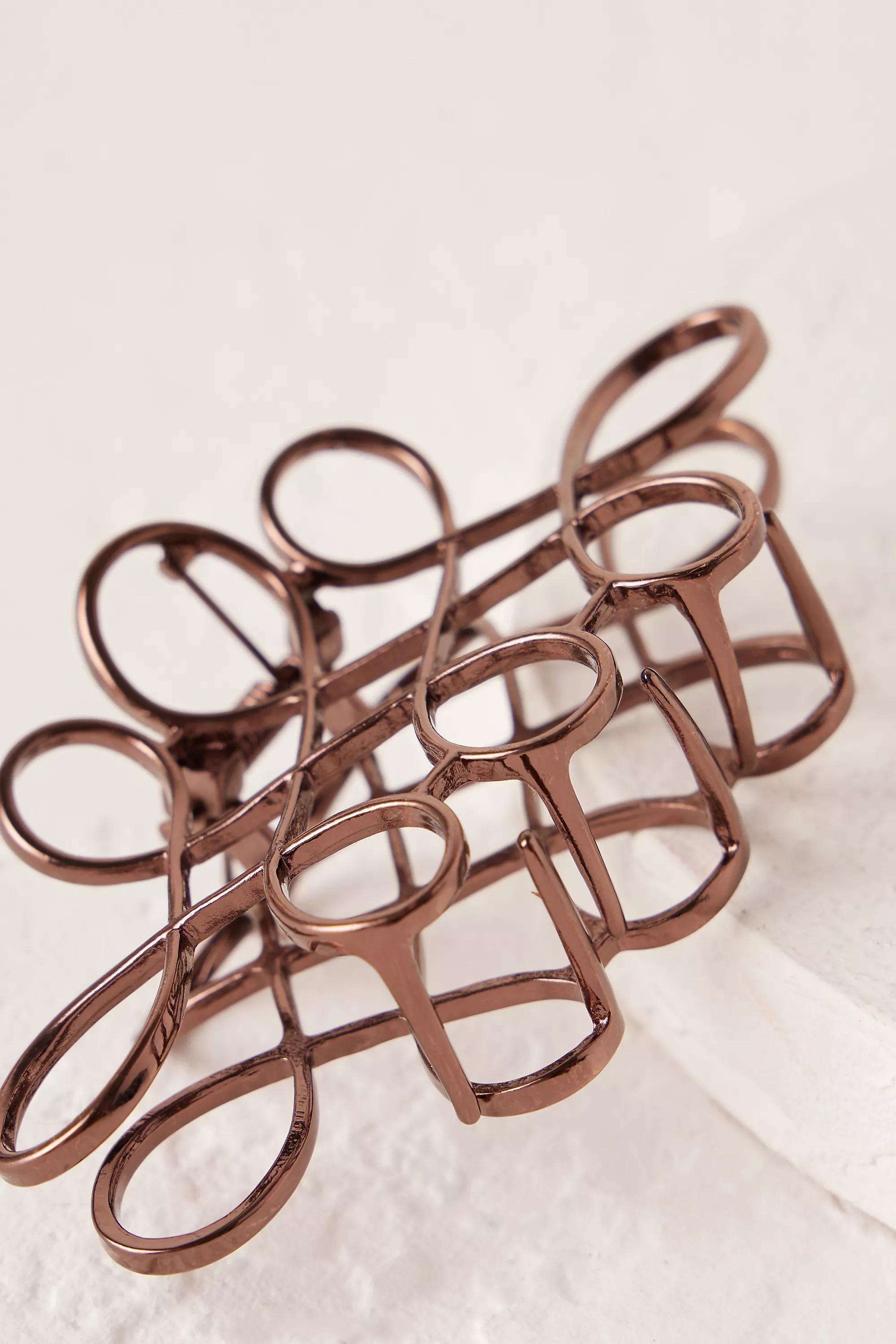 Lacey Metal Hair Claw Clip, Crimson, A501_0096, large image number 2