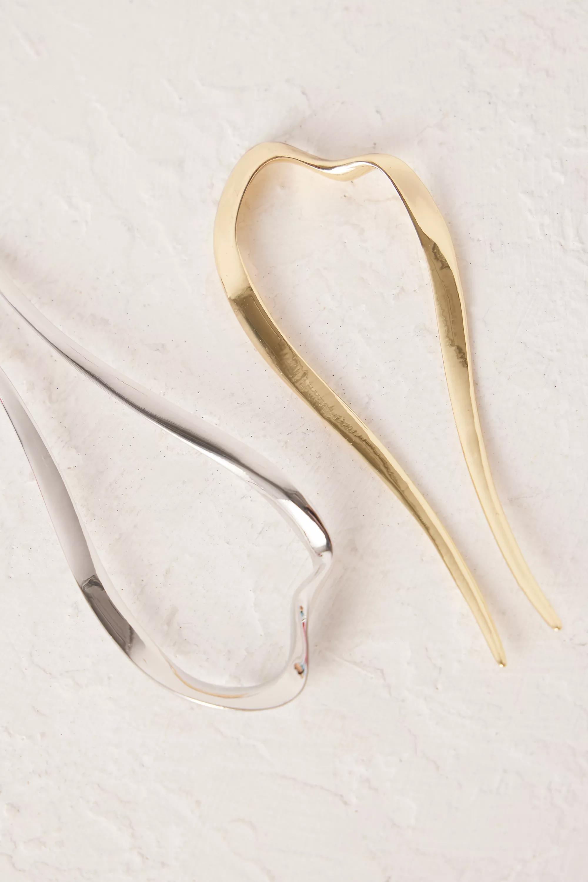 Mixed Metal Chignon Hair Pins, Set Of 2, Gold, A501_0000, large image number 0