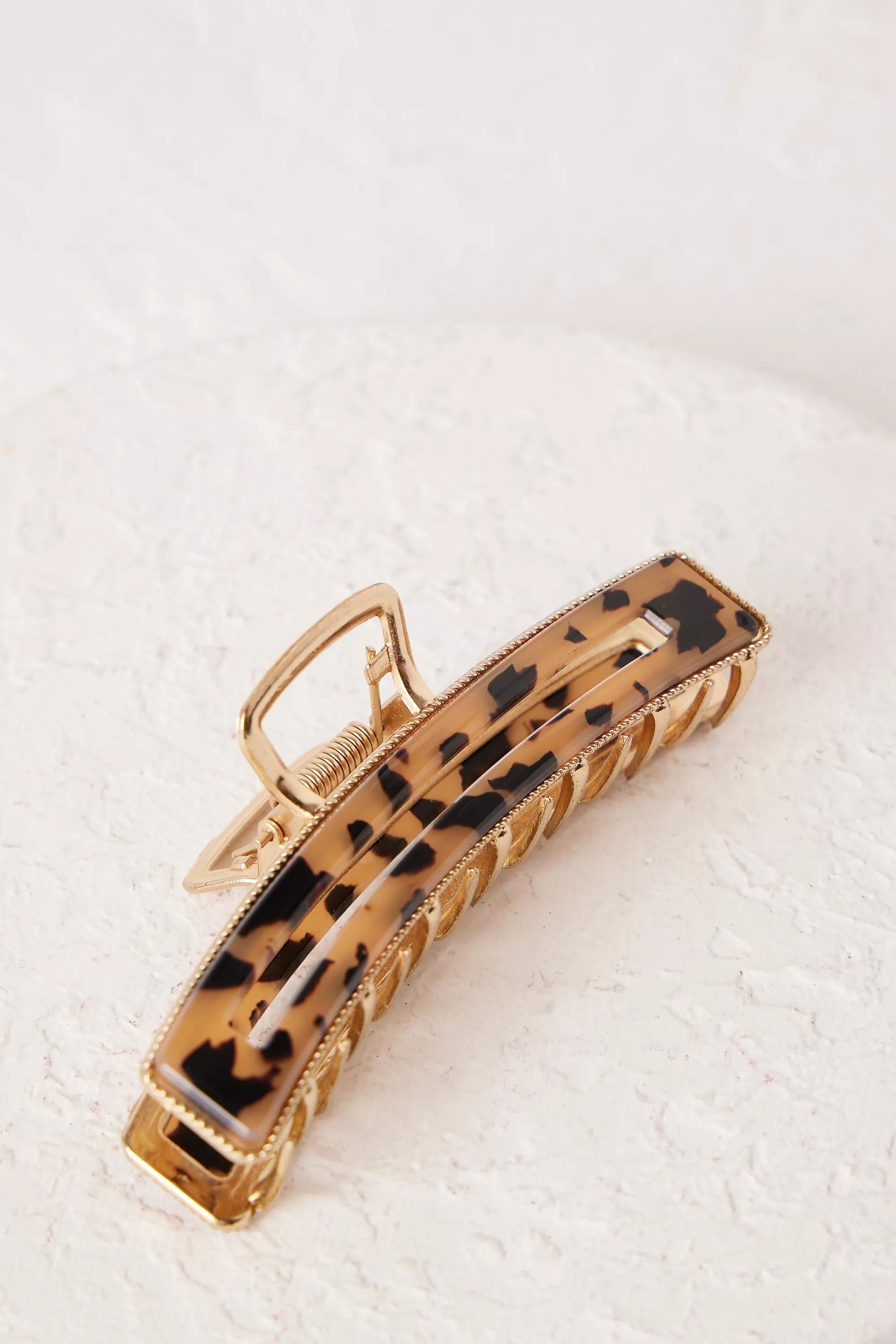 Motif Tort Metal Long Hair Claw Clip, Brown, A501_0029, large image number 0