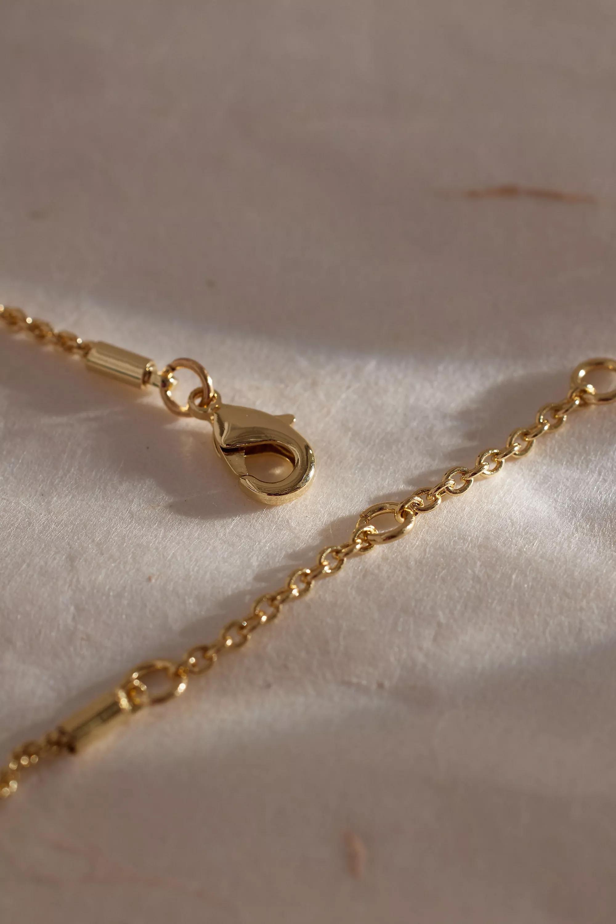 Oversized Stone Heart Locket Chain Necklace, Gold, , large image number 2
